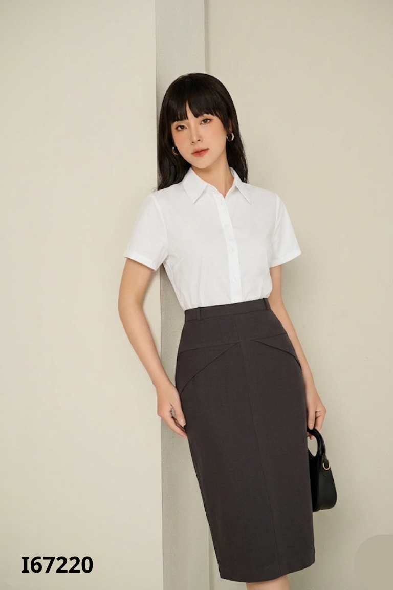 Váy EVA DE EVA trắng mix xám