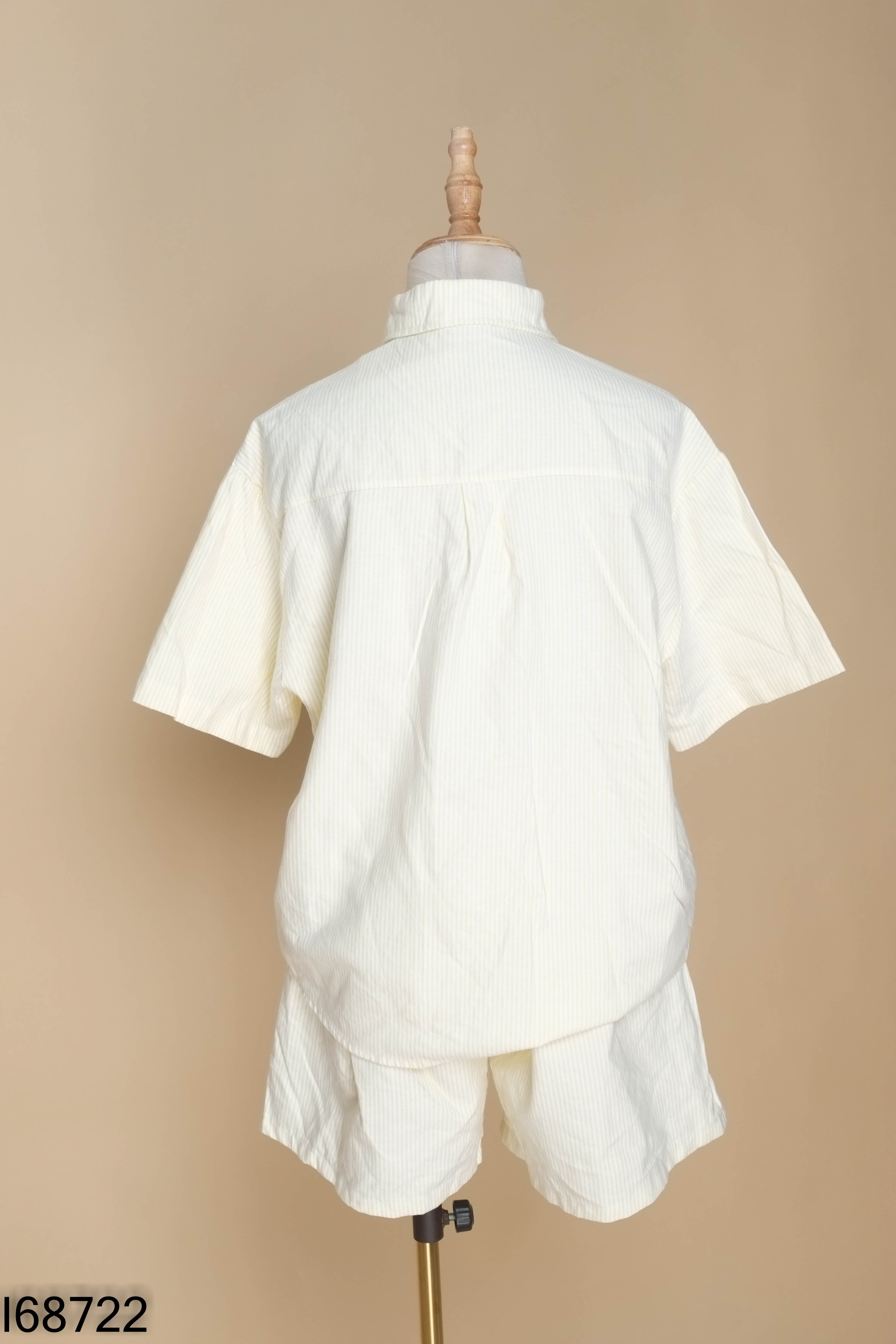 Set Áo vàng sọc CEMMERY thêu hoa +quần shorts