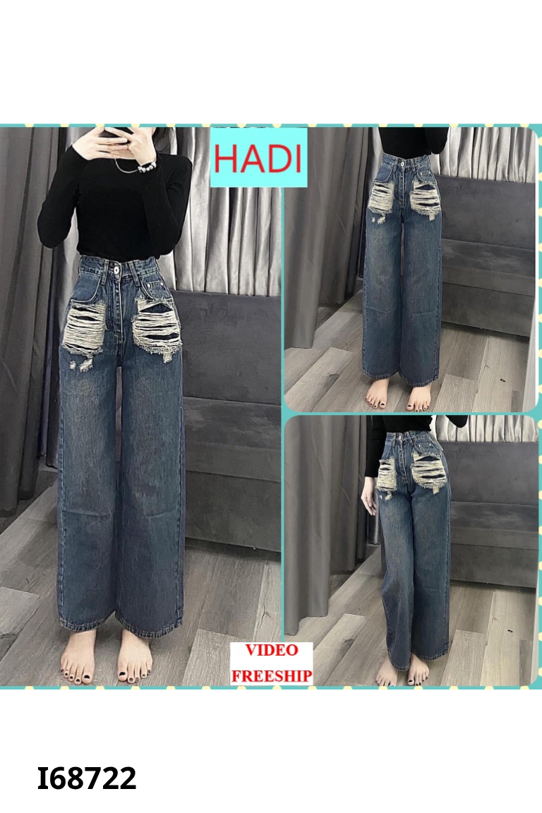 Quần jeans rách xanh đen