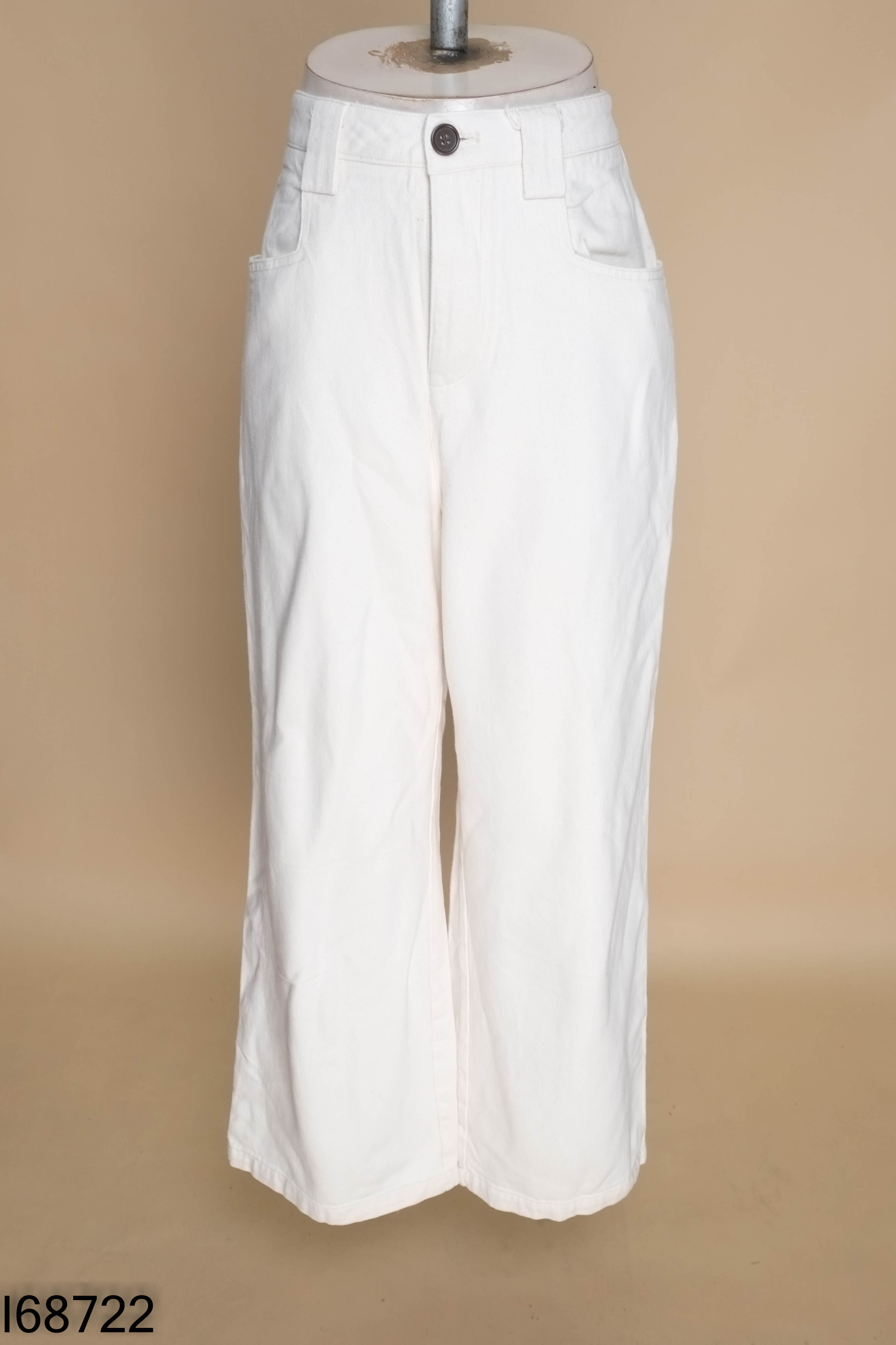 Quần jeans suông be trơn