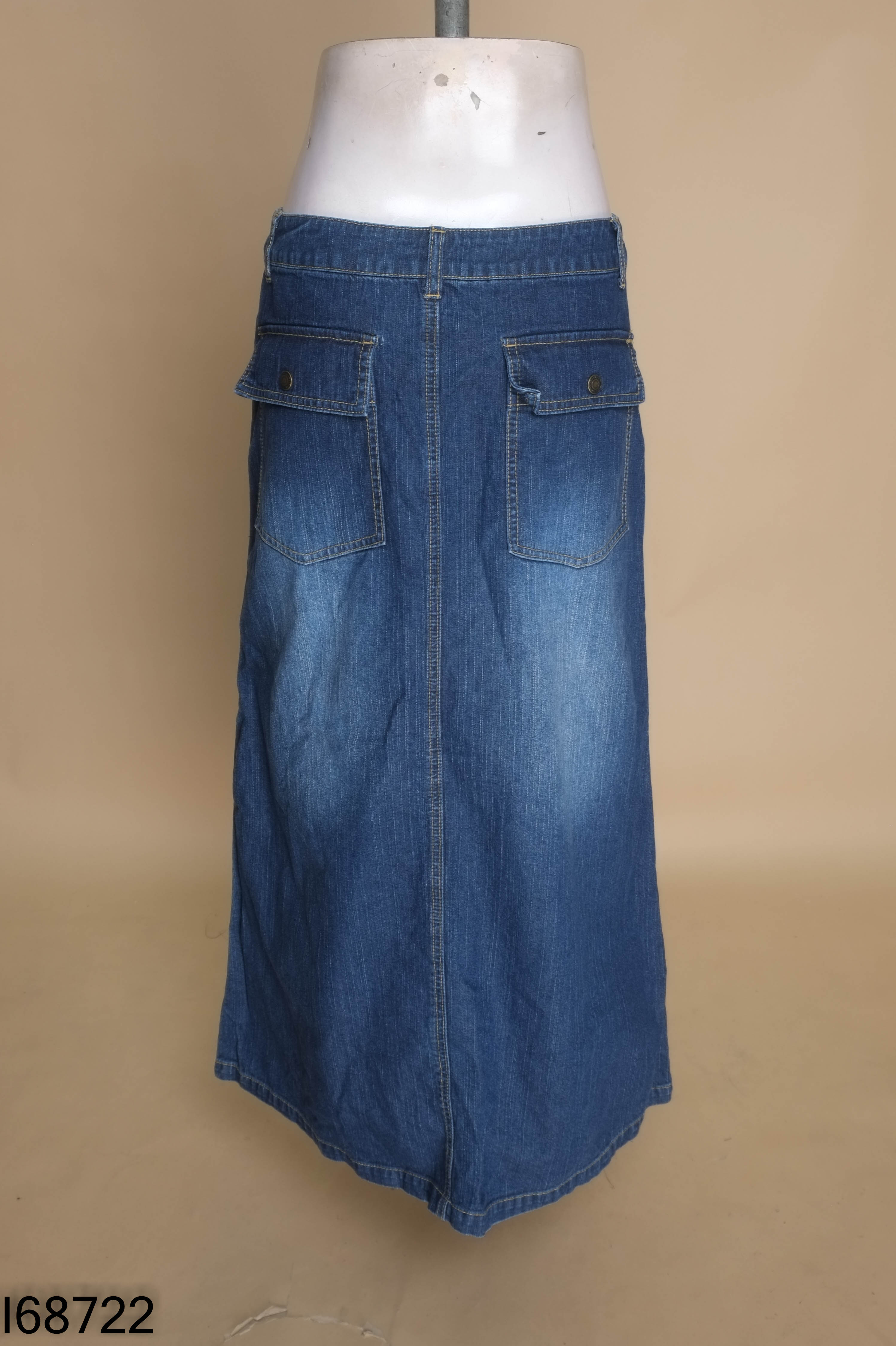 Chân váy jeans xanh trơn
