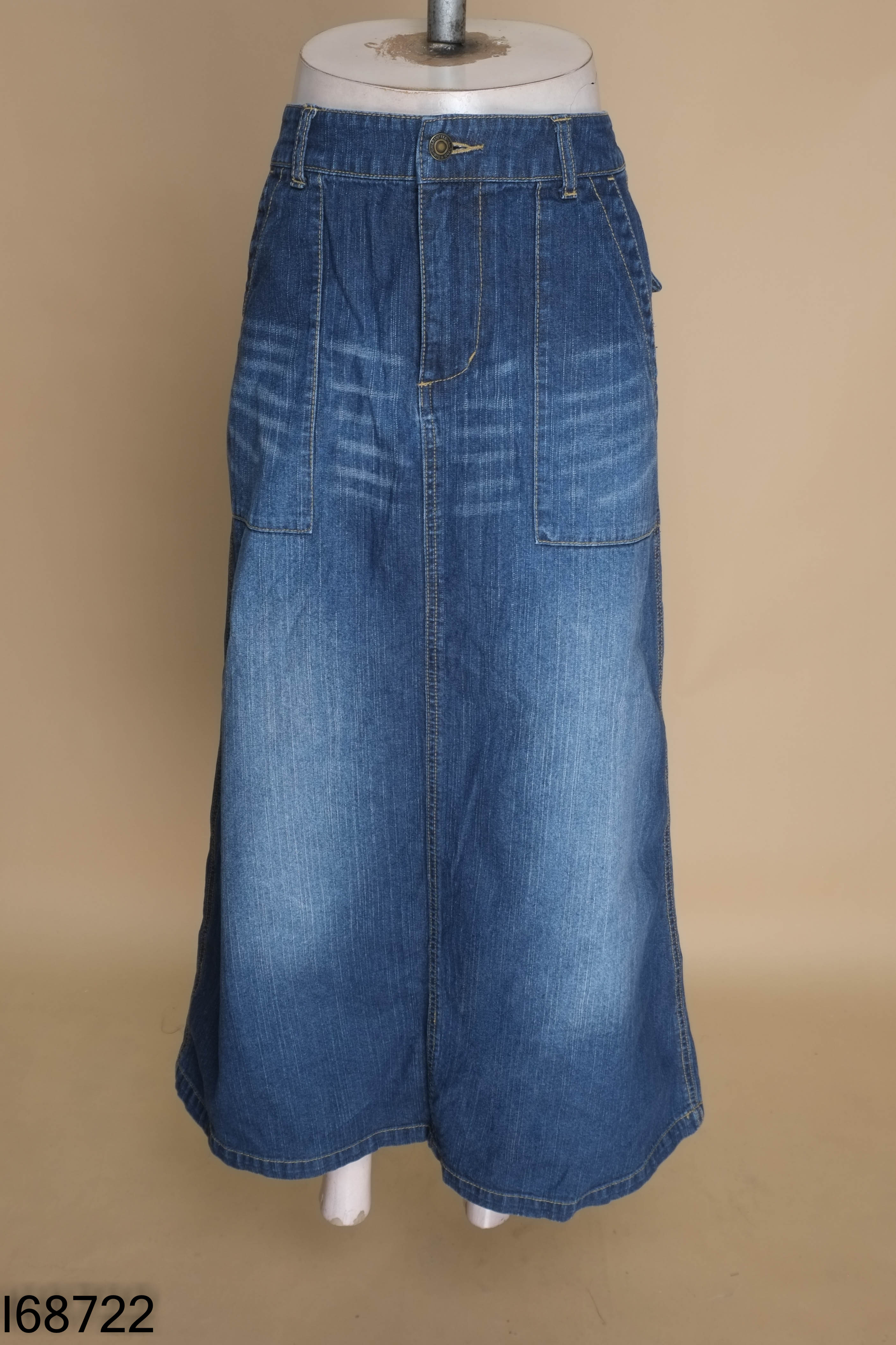 Chân váy jeans xanh trơn