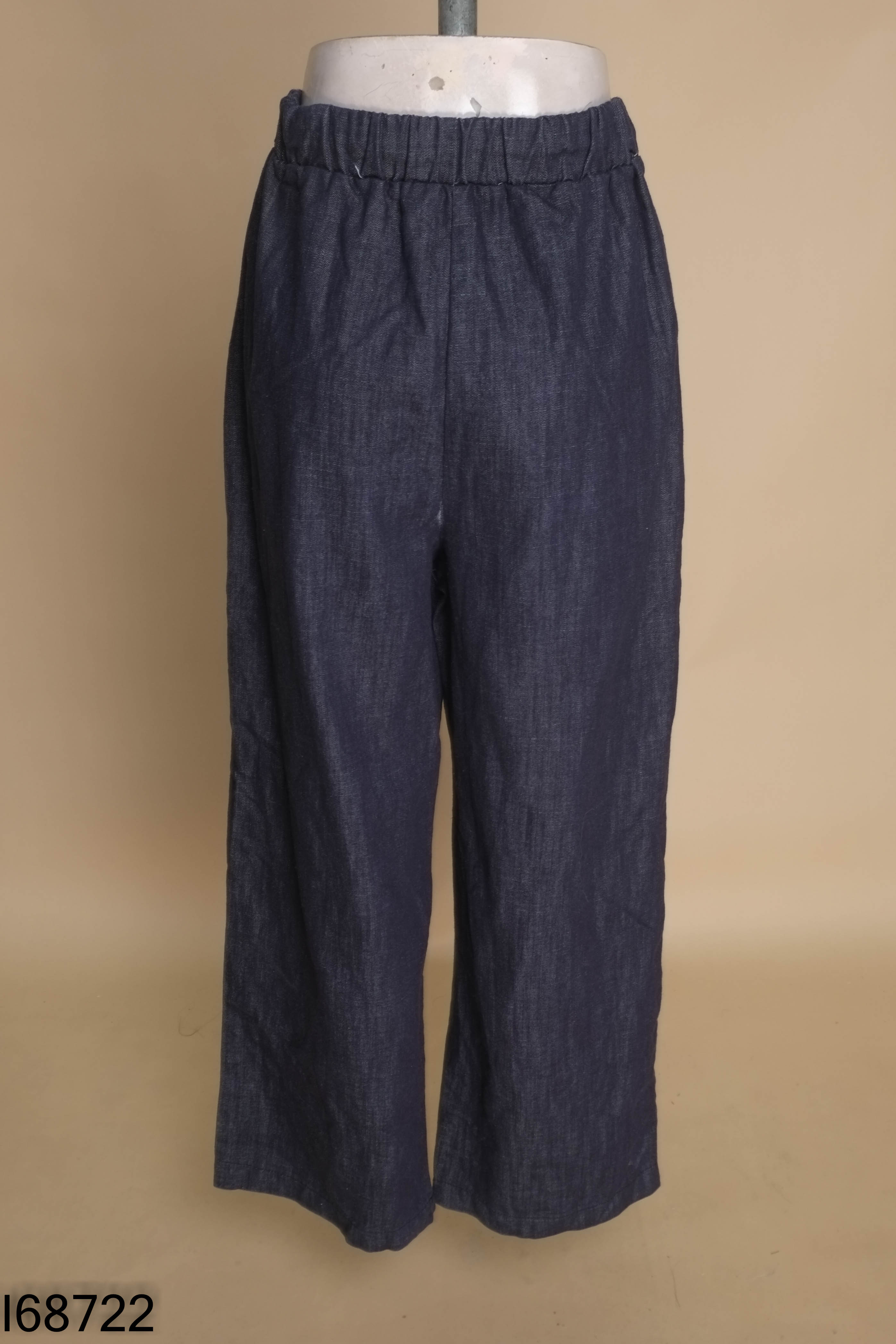 Quần jeans xanh đậm eo chun