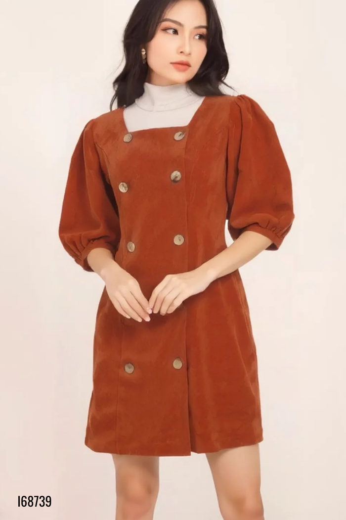 Váy MAY LOVES nhung tăm đỏ