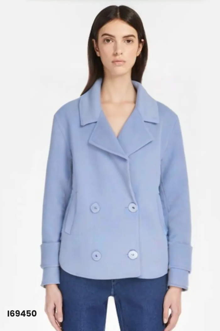 Áo khoác dạ xanh cổ vest