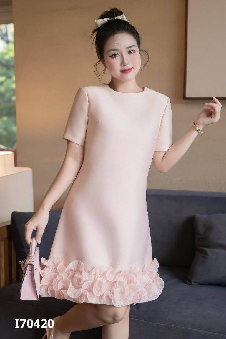 NEWTAG váy MOLY hồng mix bèo