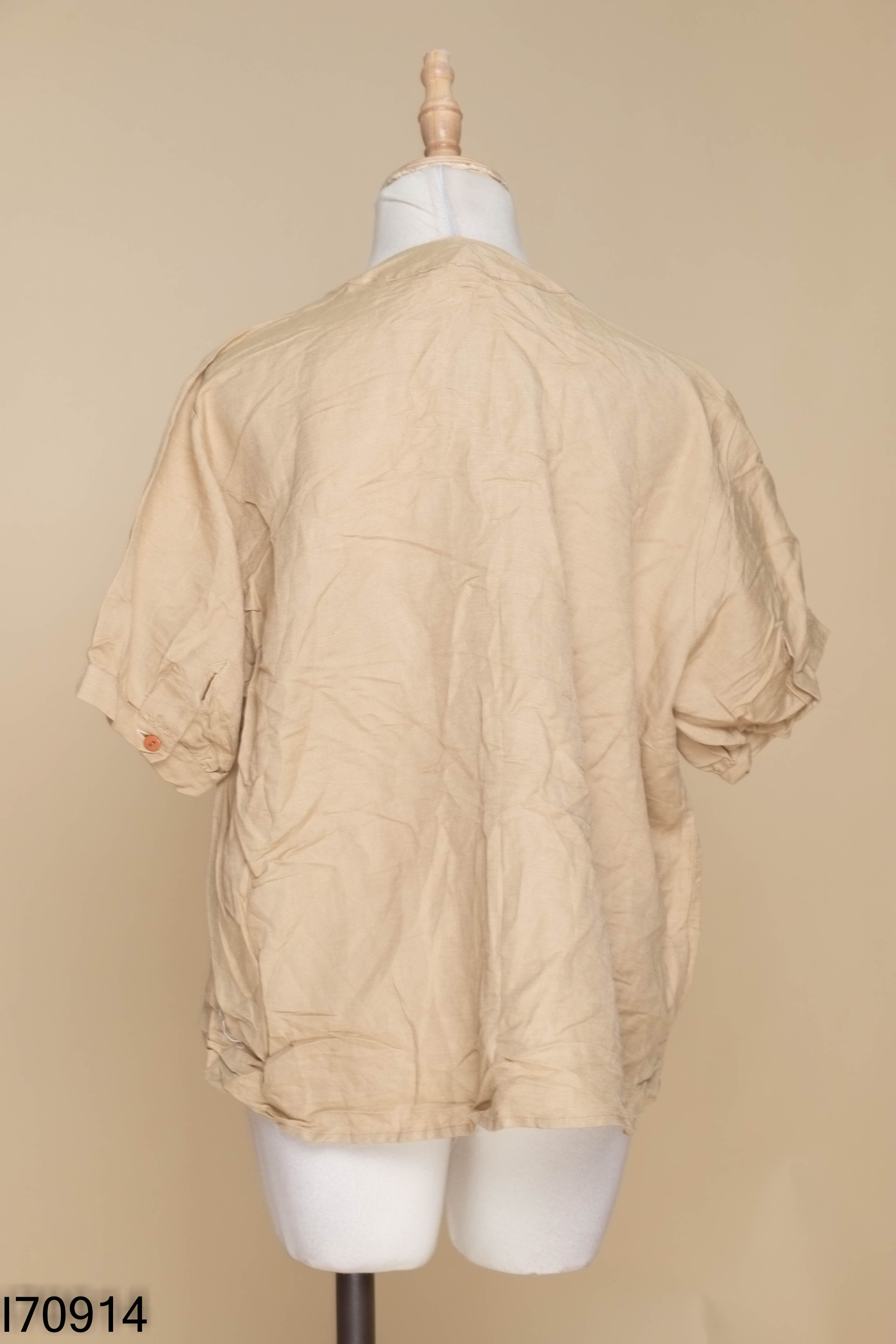 NEWTAG Áo linen nâu