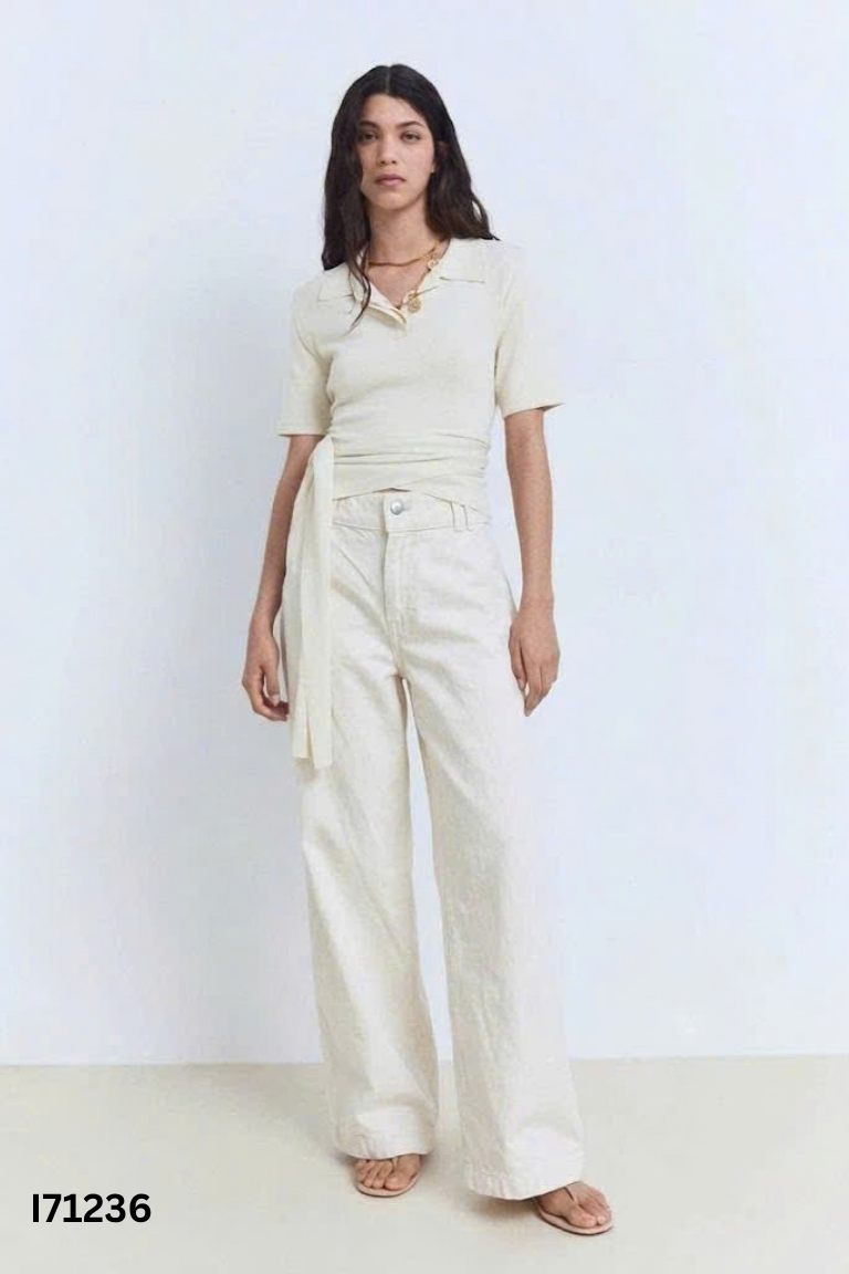 Quần jeans MANGO be trơn