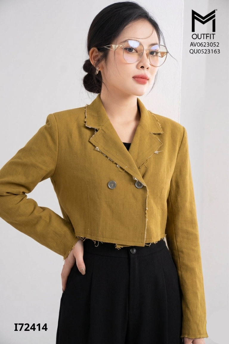 Áo vest rêu dáng ngắn