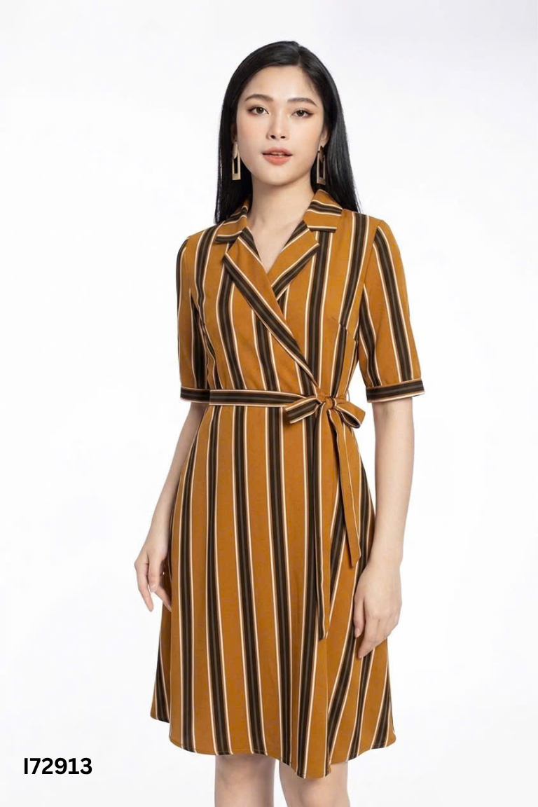 Váy JM DESIGN nâu sọc đen