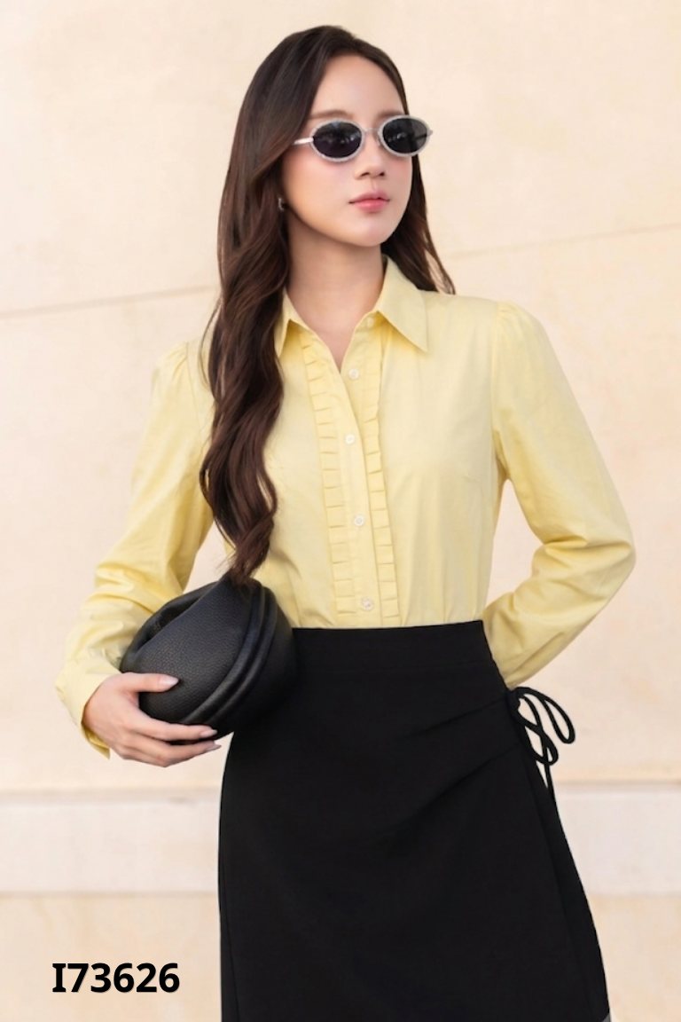 Áo sơ mi nữ vàng H&H LUXURY
