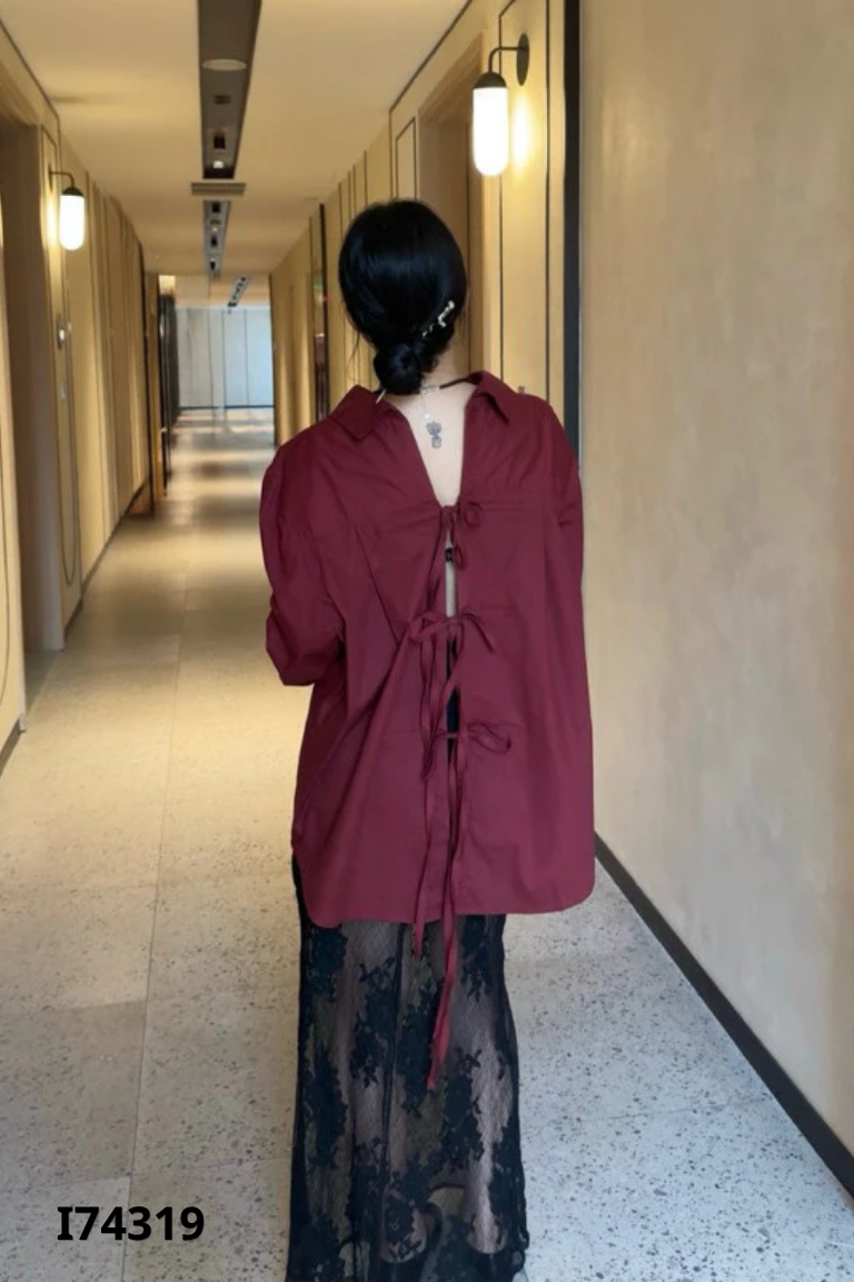 Áo sơ mi MIR.BYHI đỏ mận
