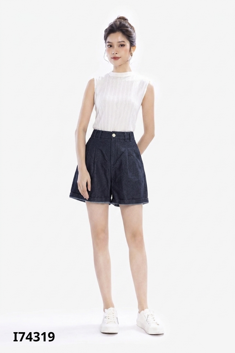Quần shorts jeans xanh đậm