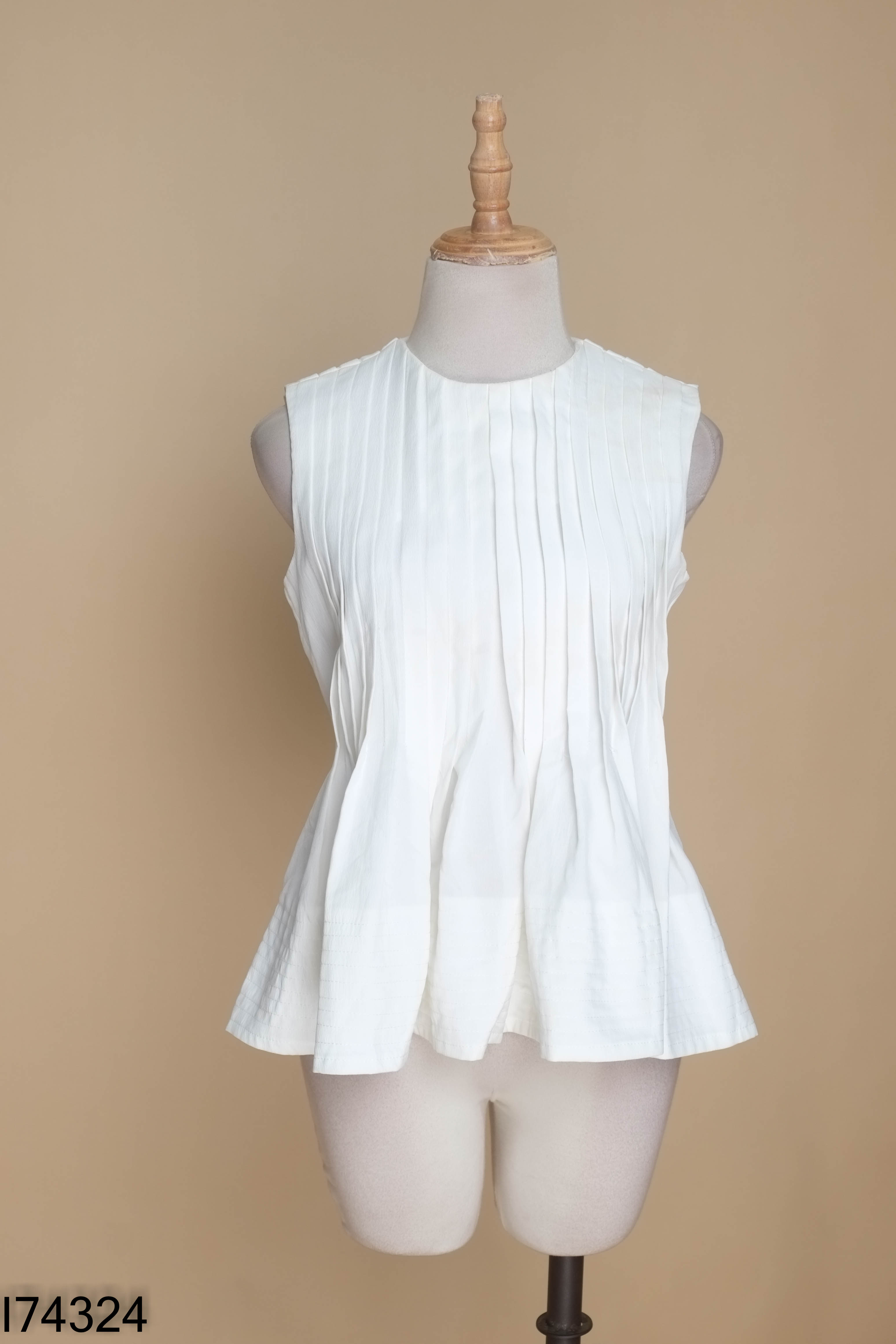 NEWTAG Áo trắng JOELLA xếp ly