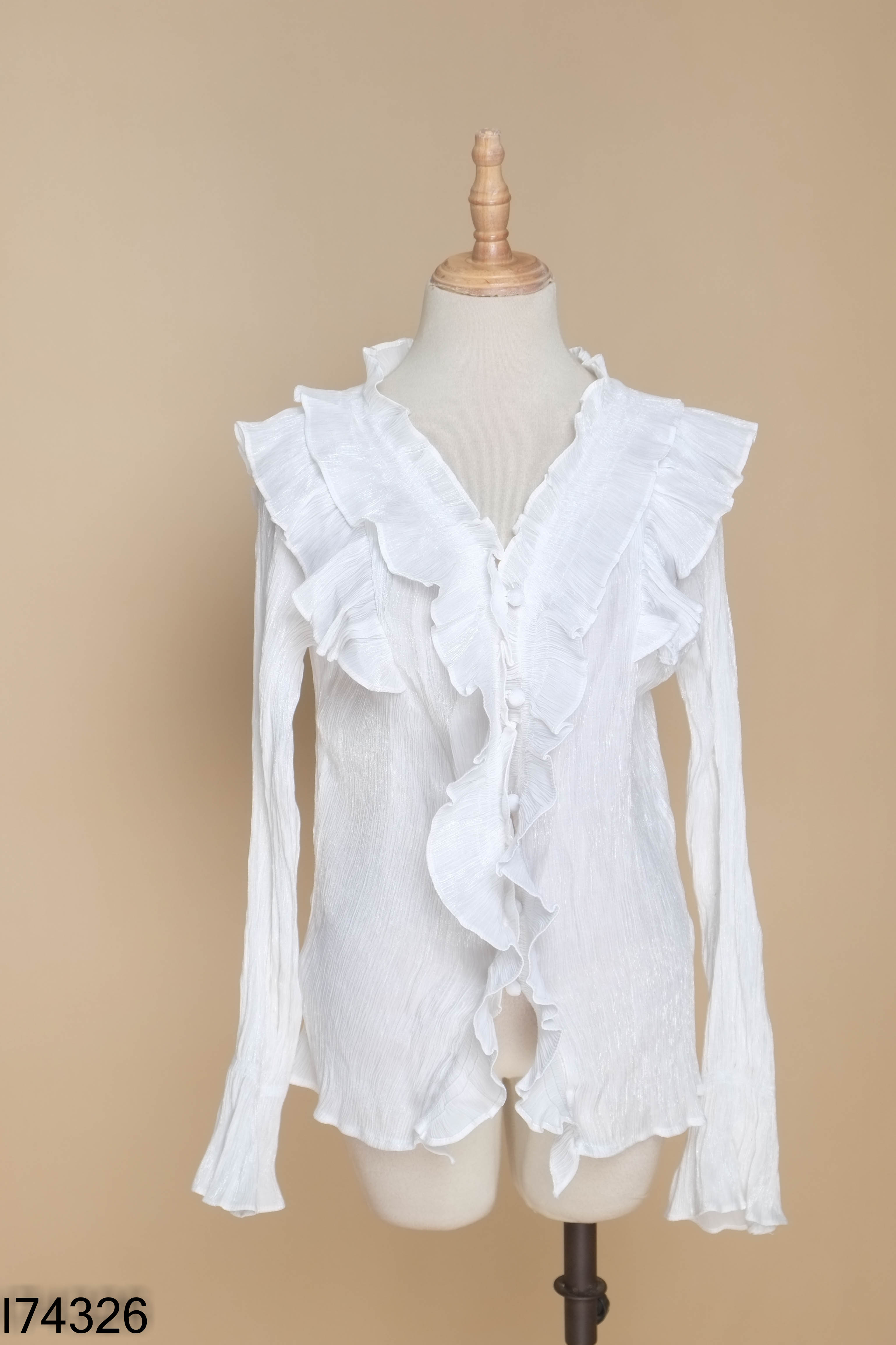 Áo trắng organza VEO'S BY KHANH trắng bèo