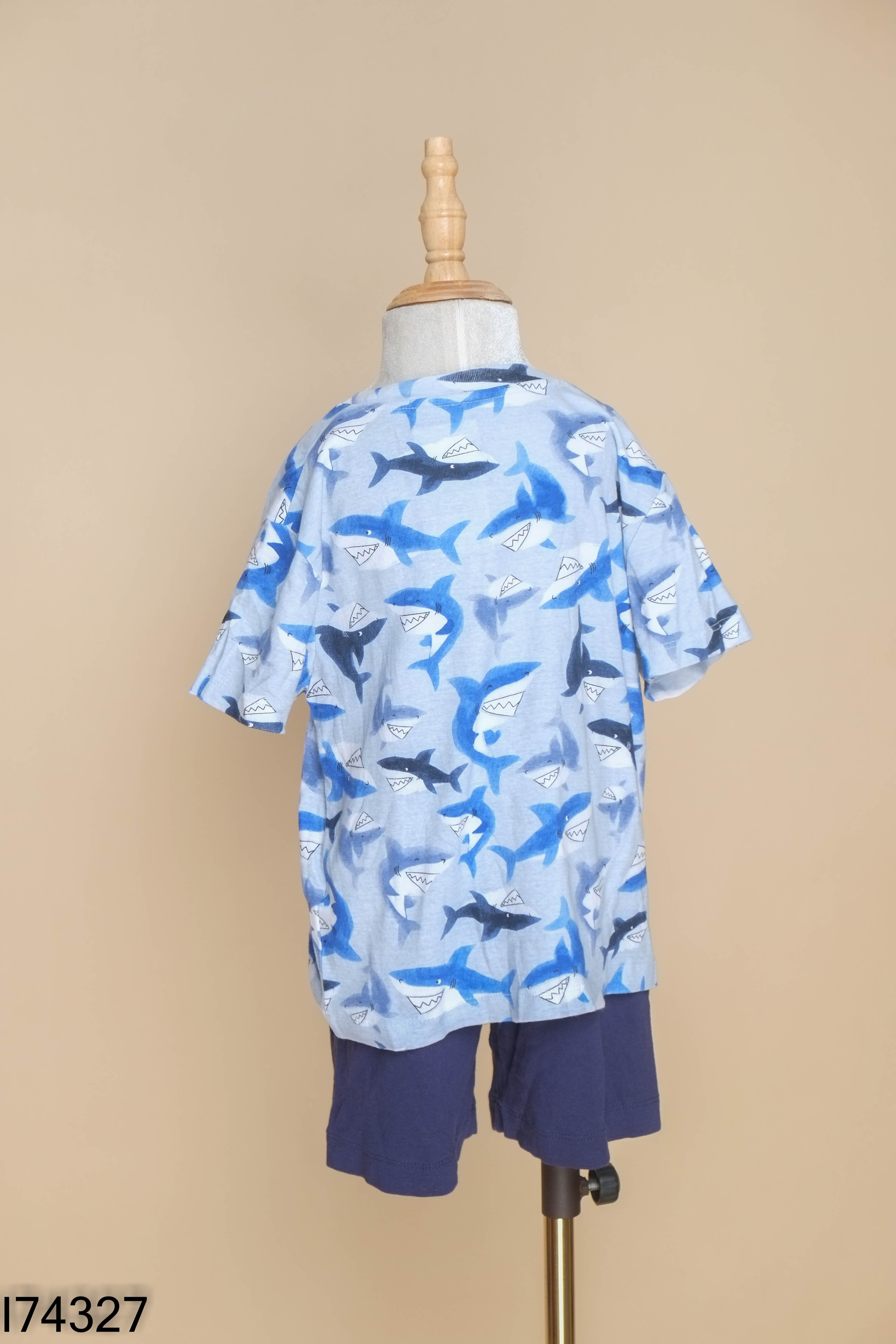 Set Áo xanh TOKYO LIFE cá mập + quần shorts KIDS