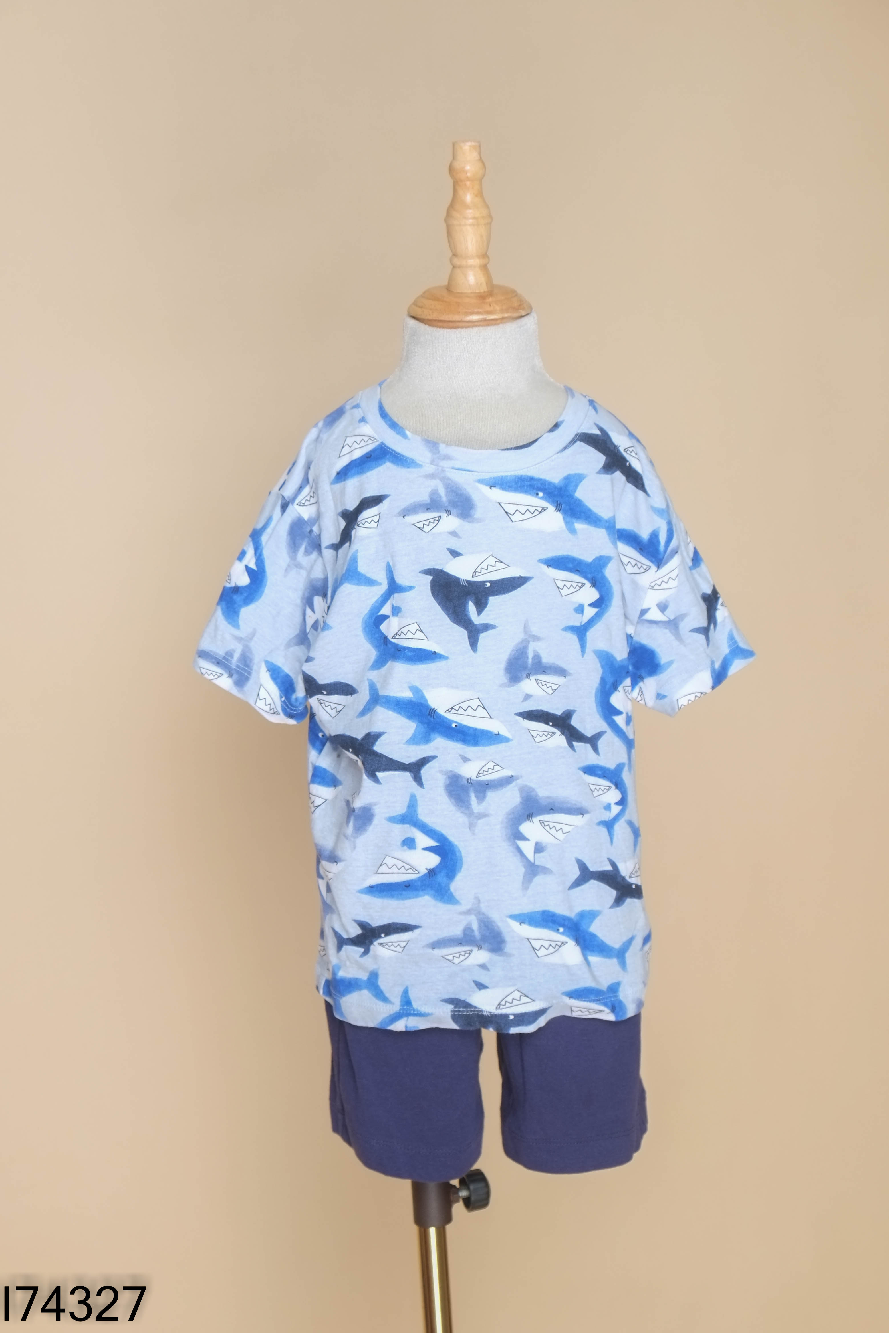 Set Áo xanh TOKYO LIFE cá mập + quần shorts KIDS