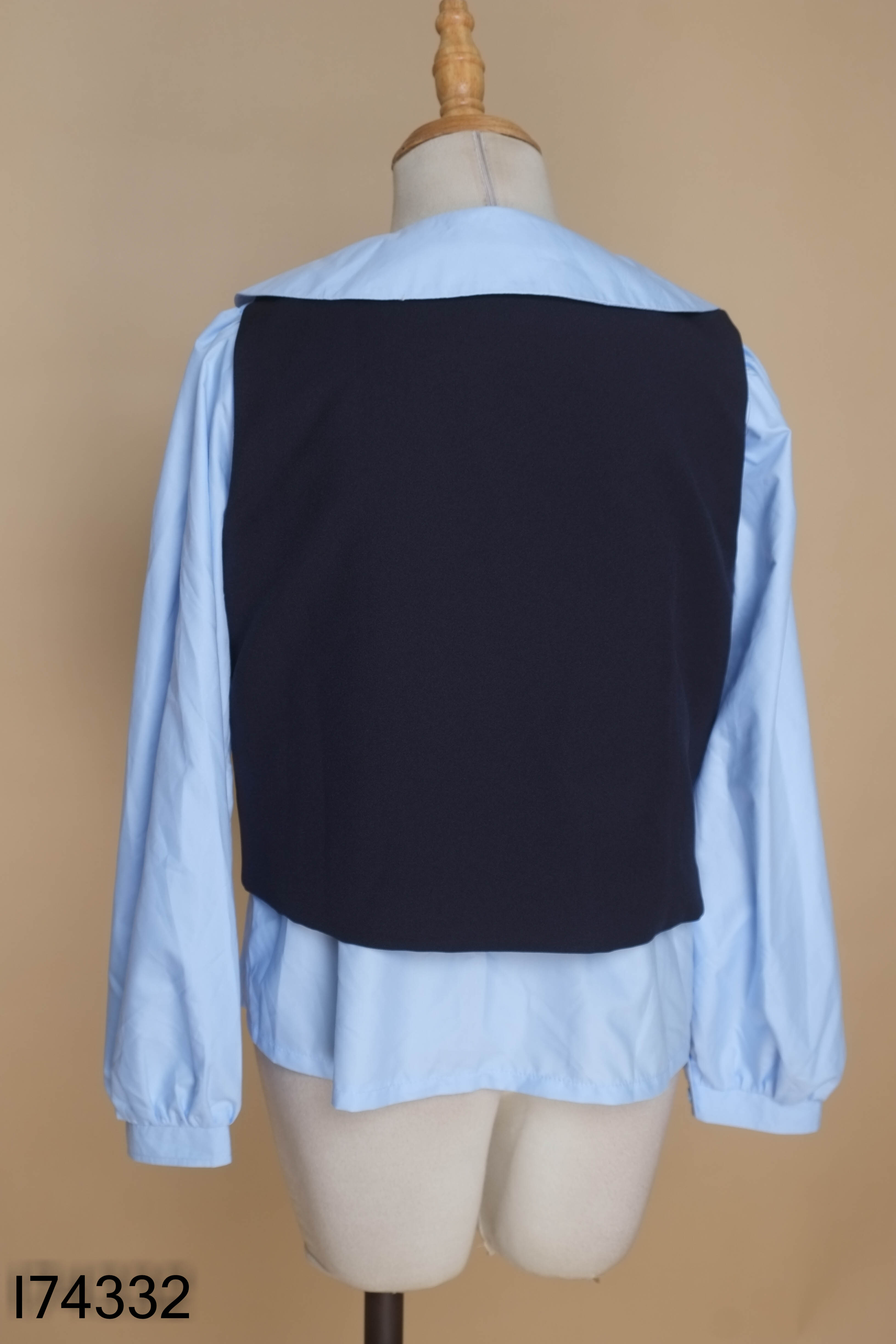 NEWTAG MUN MIÊU set sơ mi xanh+gile