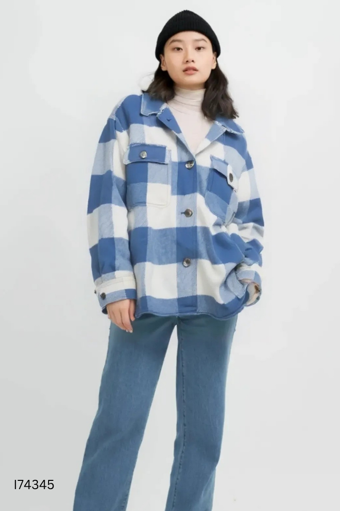 Áo dạ xanh kẻ OLD NAVY cổ sơ mi