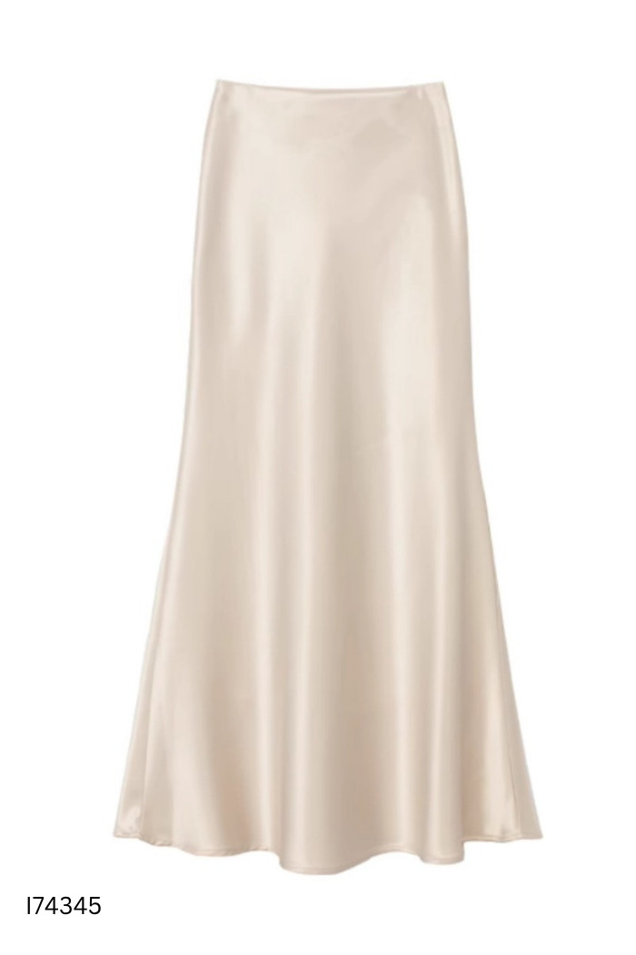 Chân váy ZARA lụa be (XUẤT)