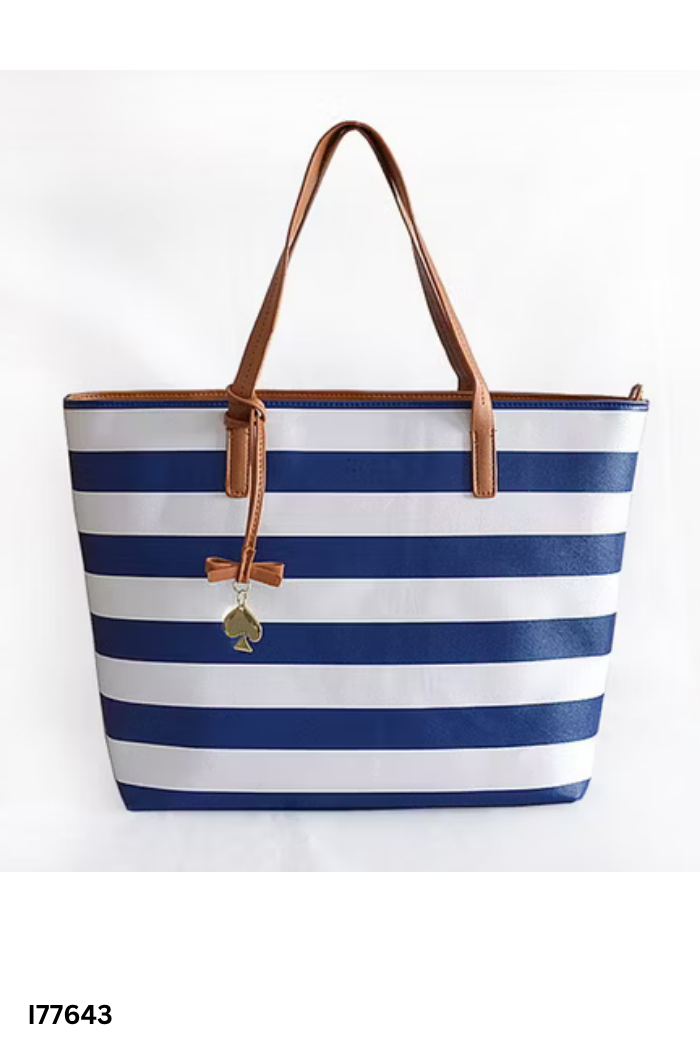 NEWTAG Túi xách trắng sọc xanh