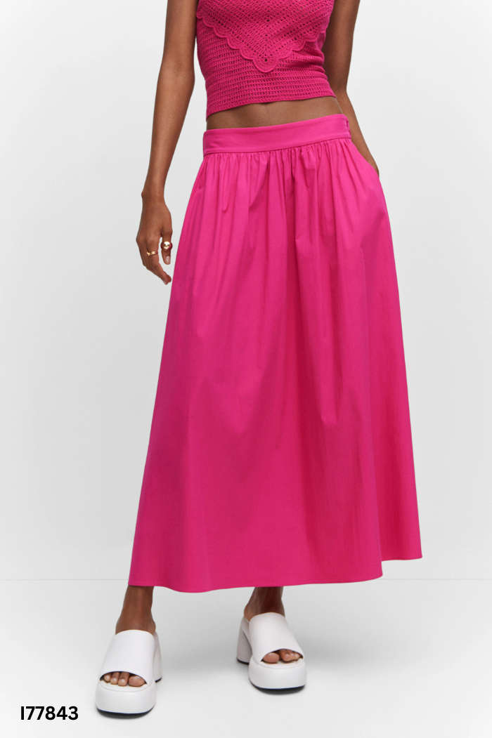 Chân váy MANGO thô hồng