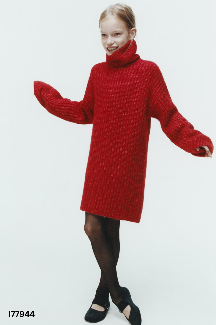 Váy len ZARA đỏ dài tay