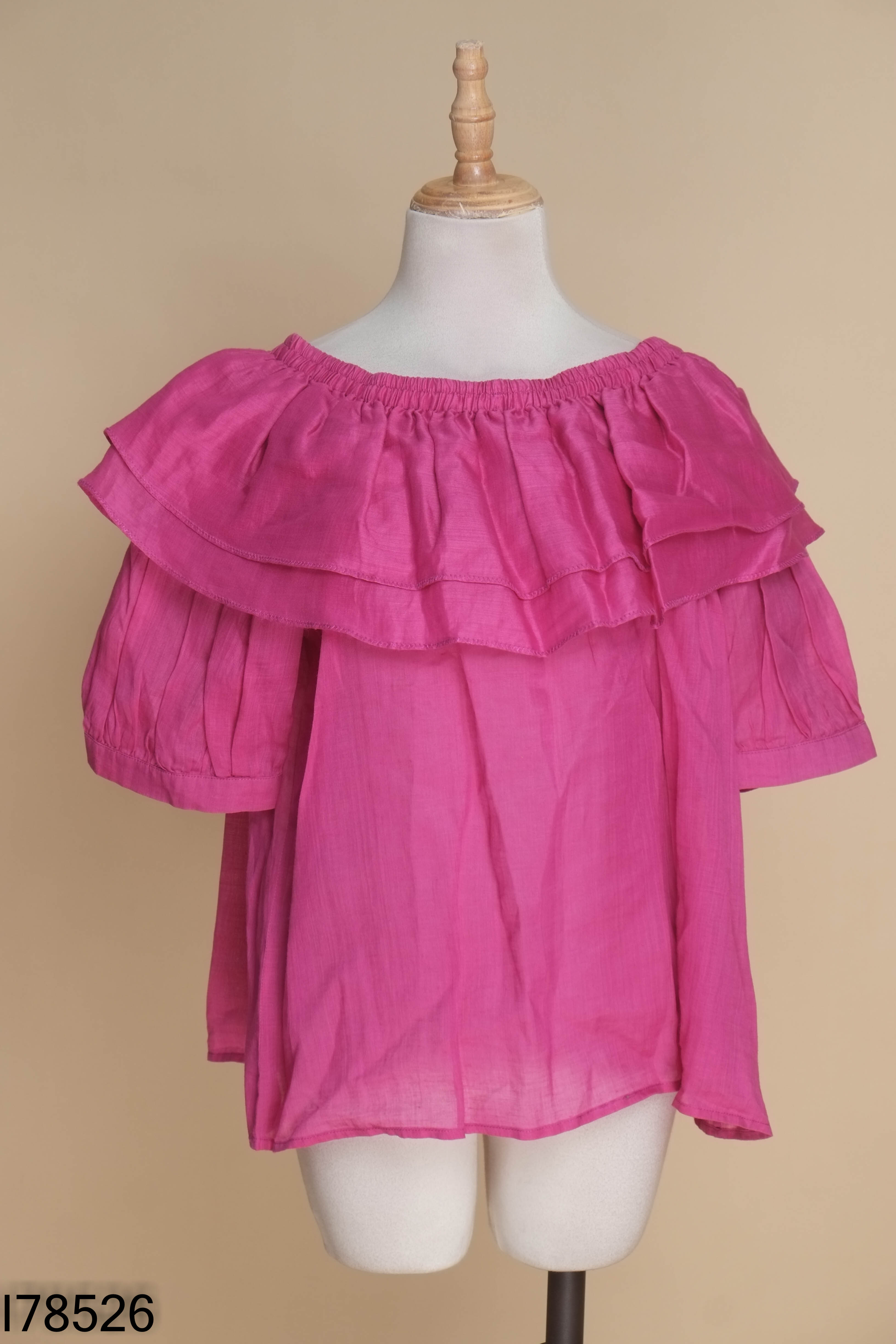 Áo trễ vai linen tím