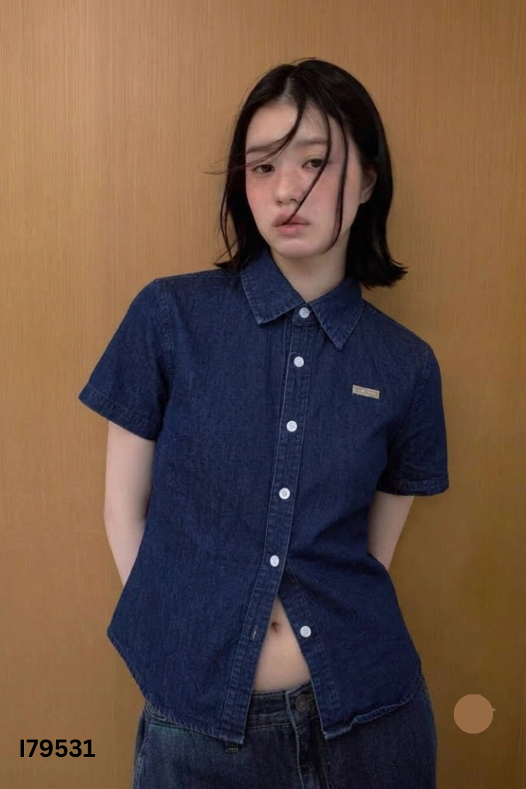 Áo sơ mi jean xanh BY CAM CAM
