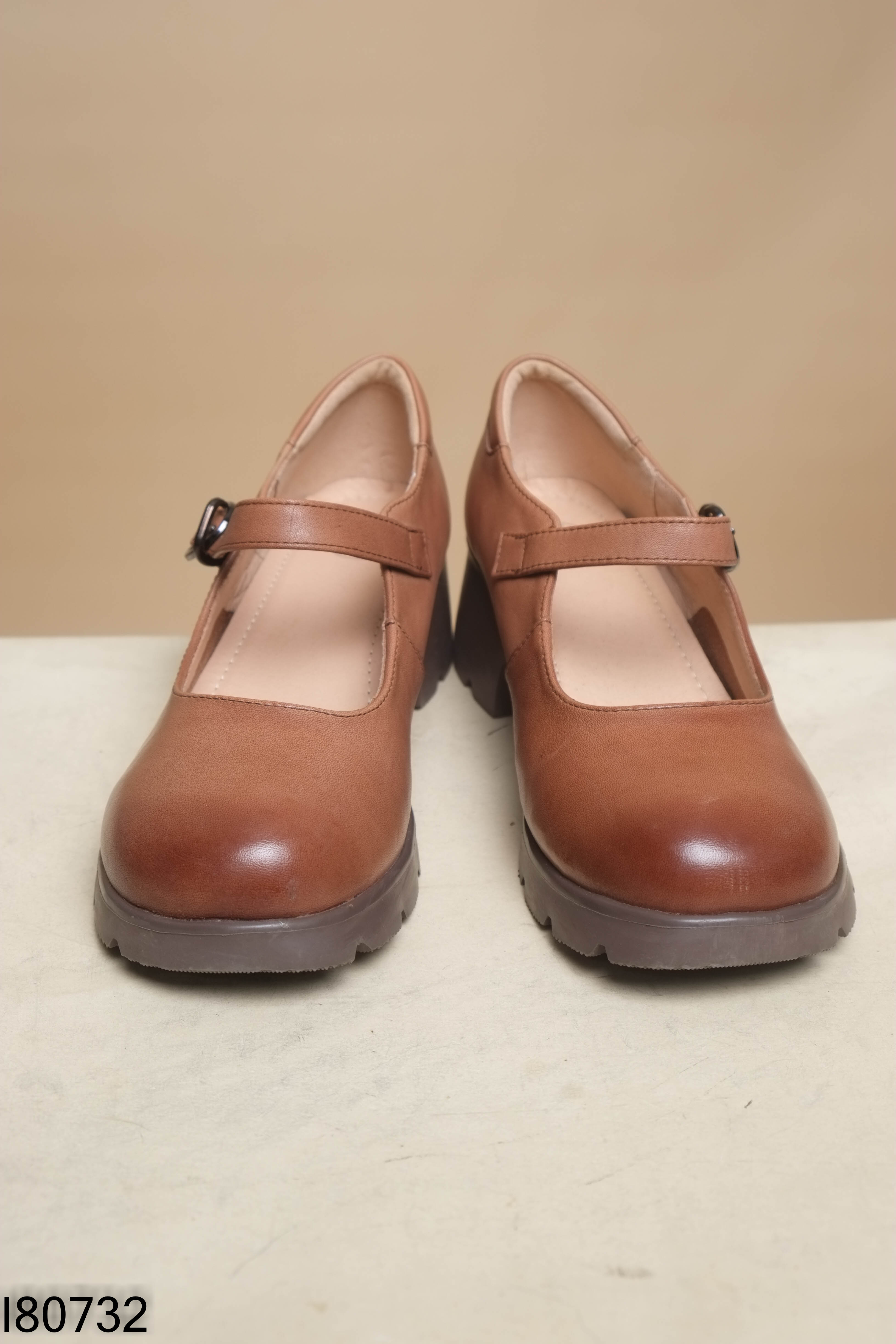 Boots nâu CAMEL đế vuông
