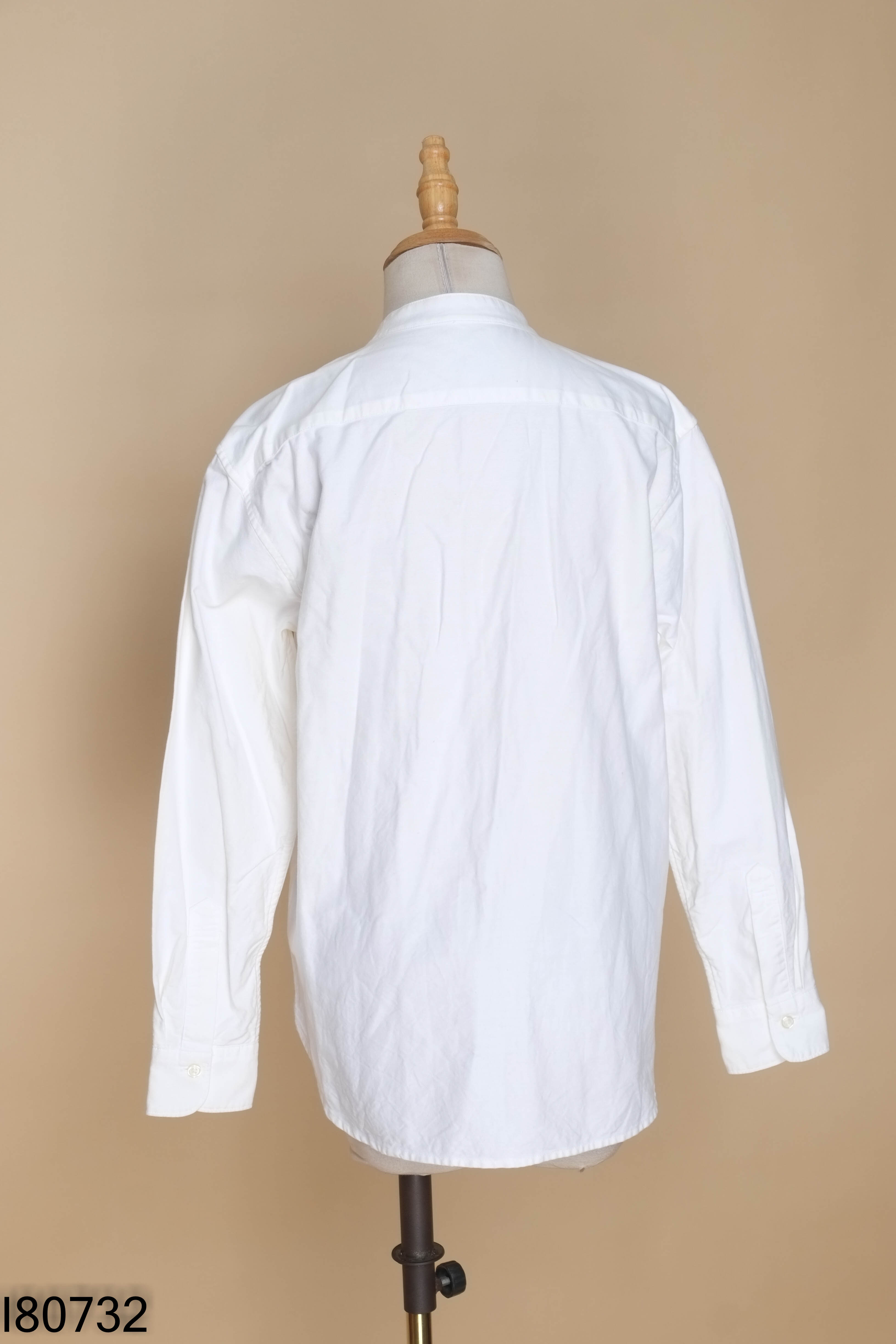 Áo sơ mi MUJI kem cổ tàu