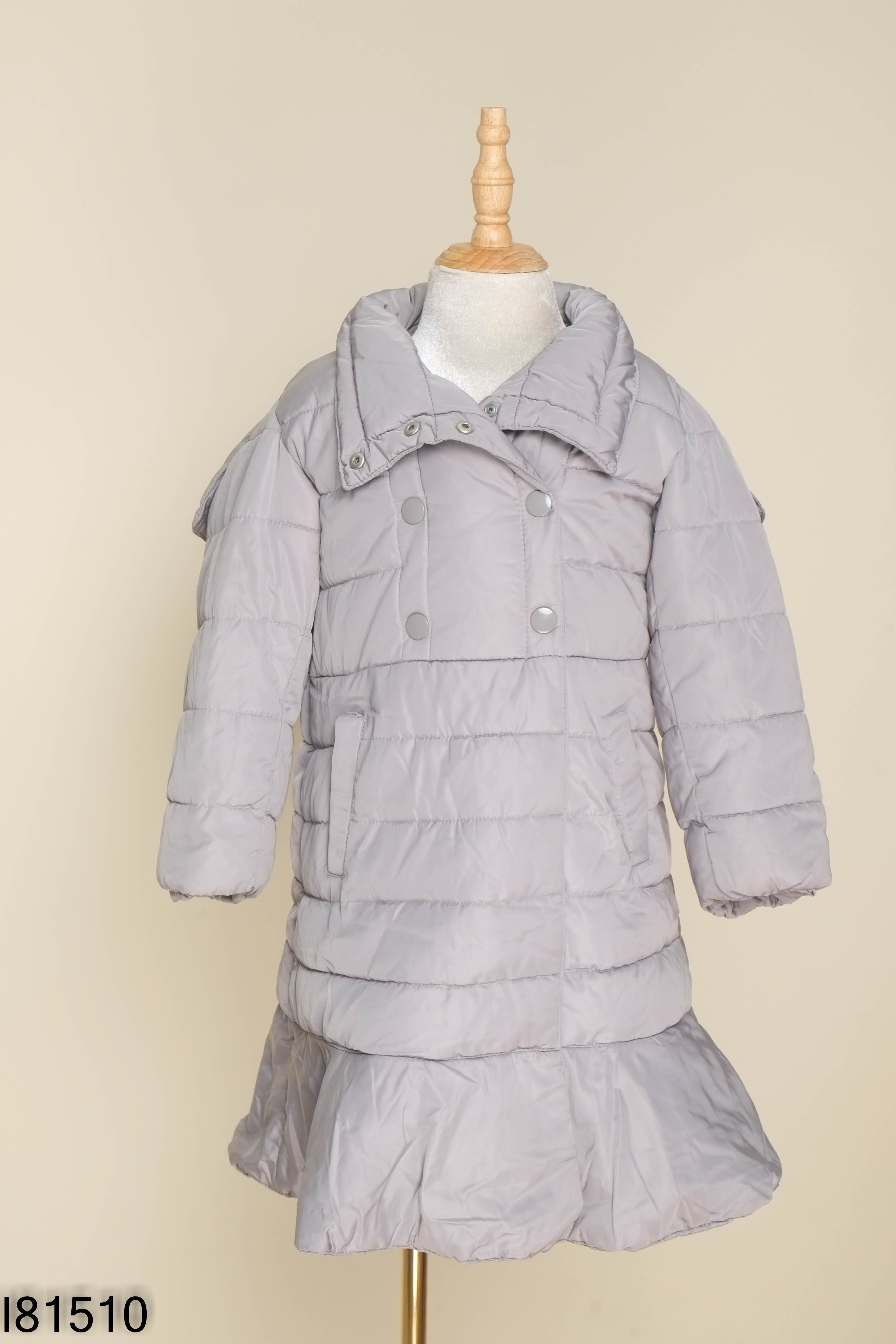 Áo khoác phao xanh mũ rời KIDS