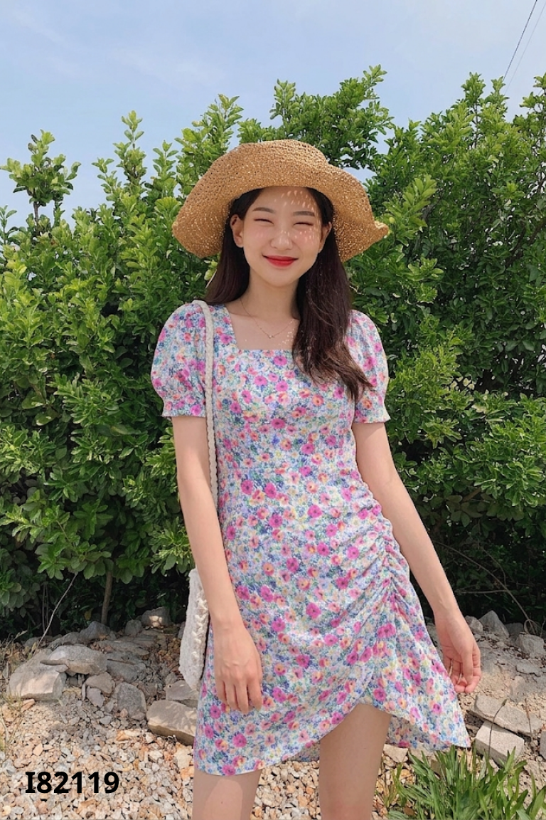 Váy DAISY trắng họa tiết hoa