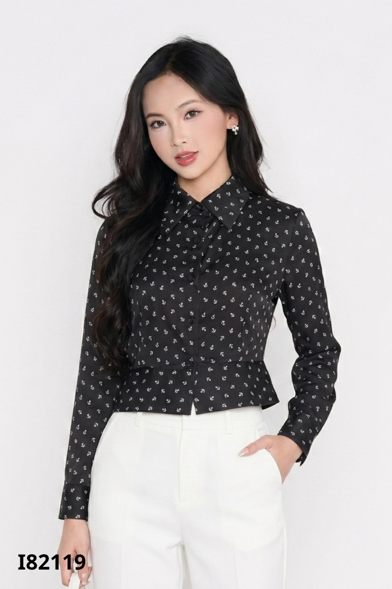 Áo CCHAT đen họa tiết