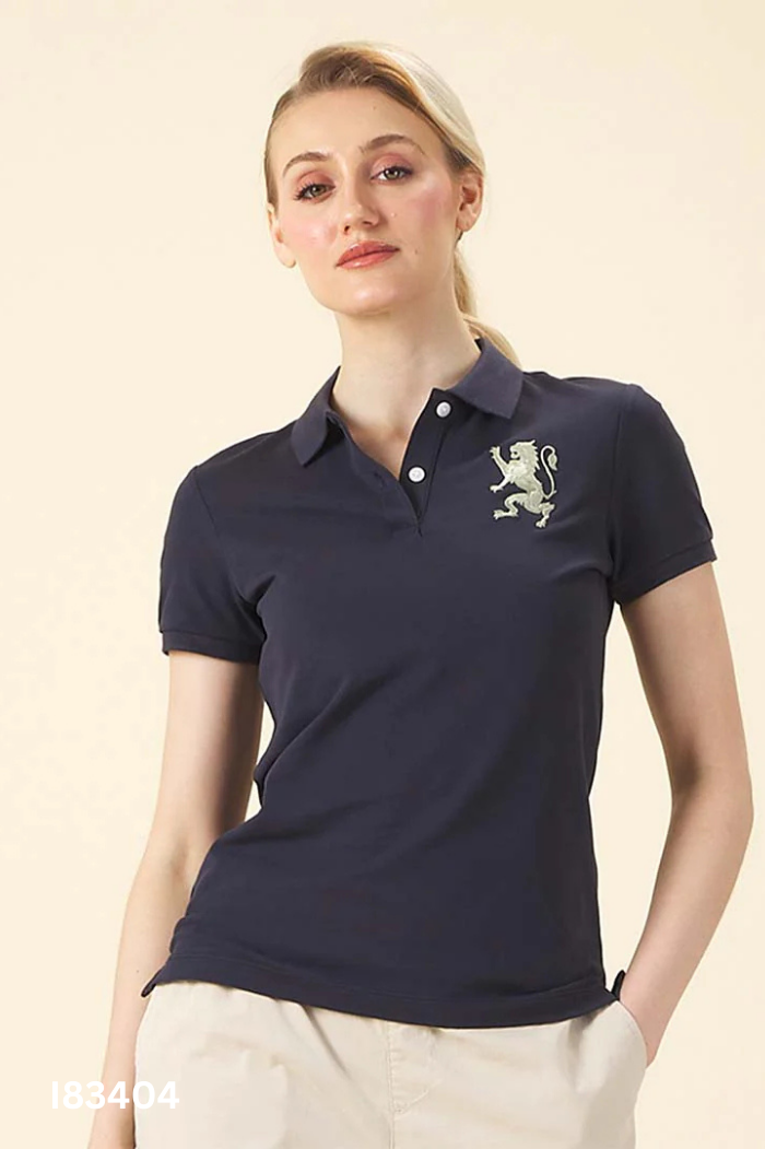 Áo polo GIORDANO đen thêu ngựa