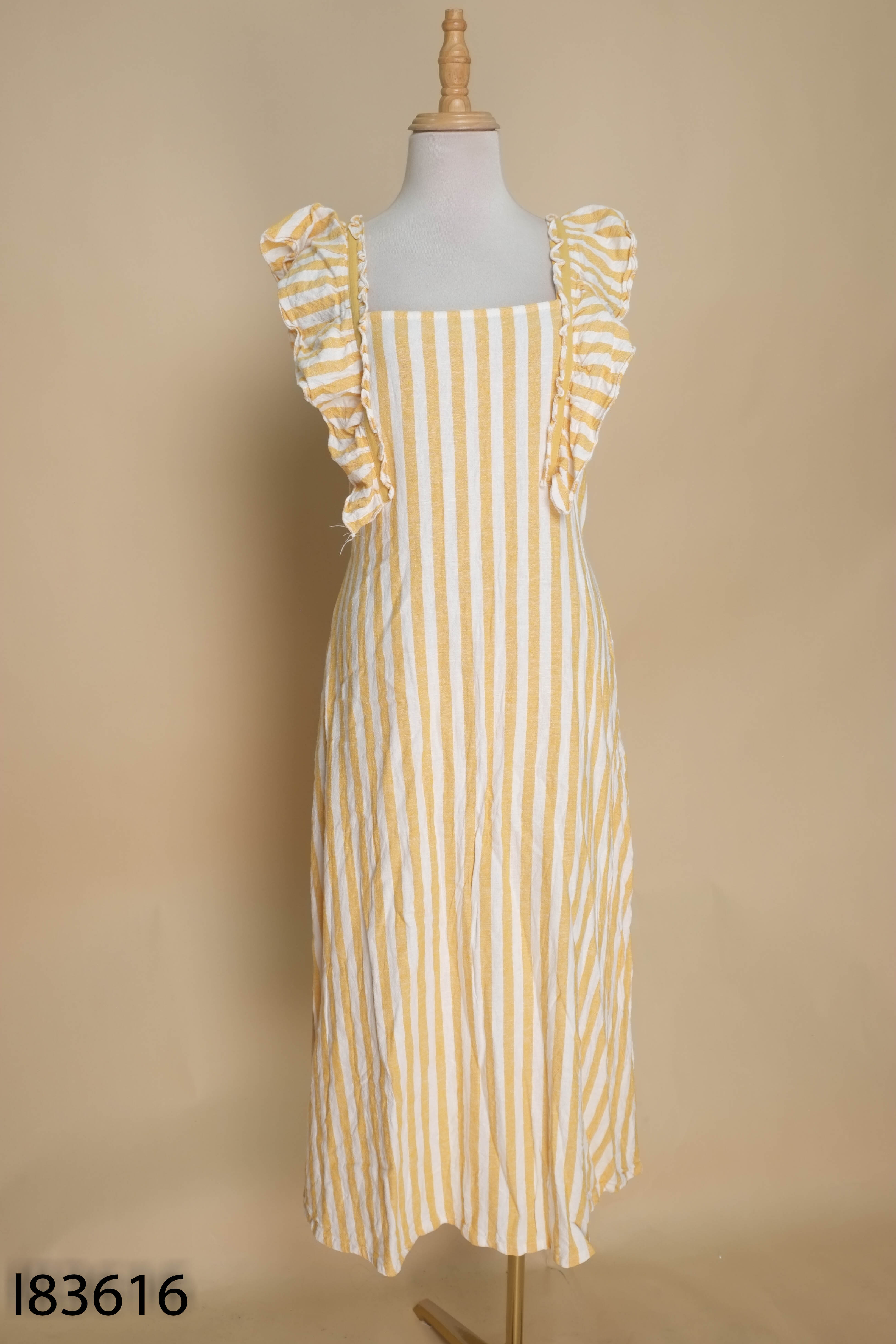 Váy linen LAANDLIN be sọc vàng