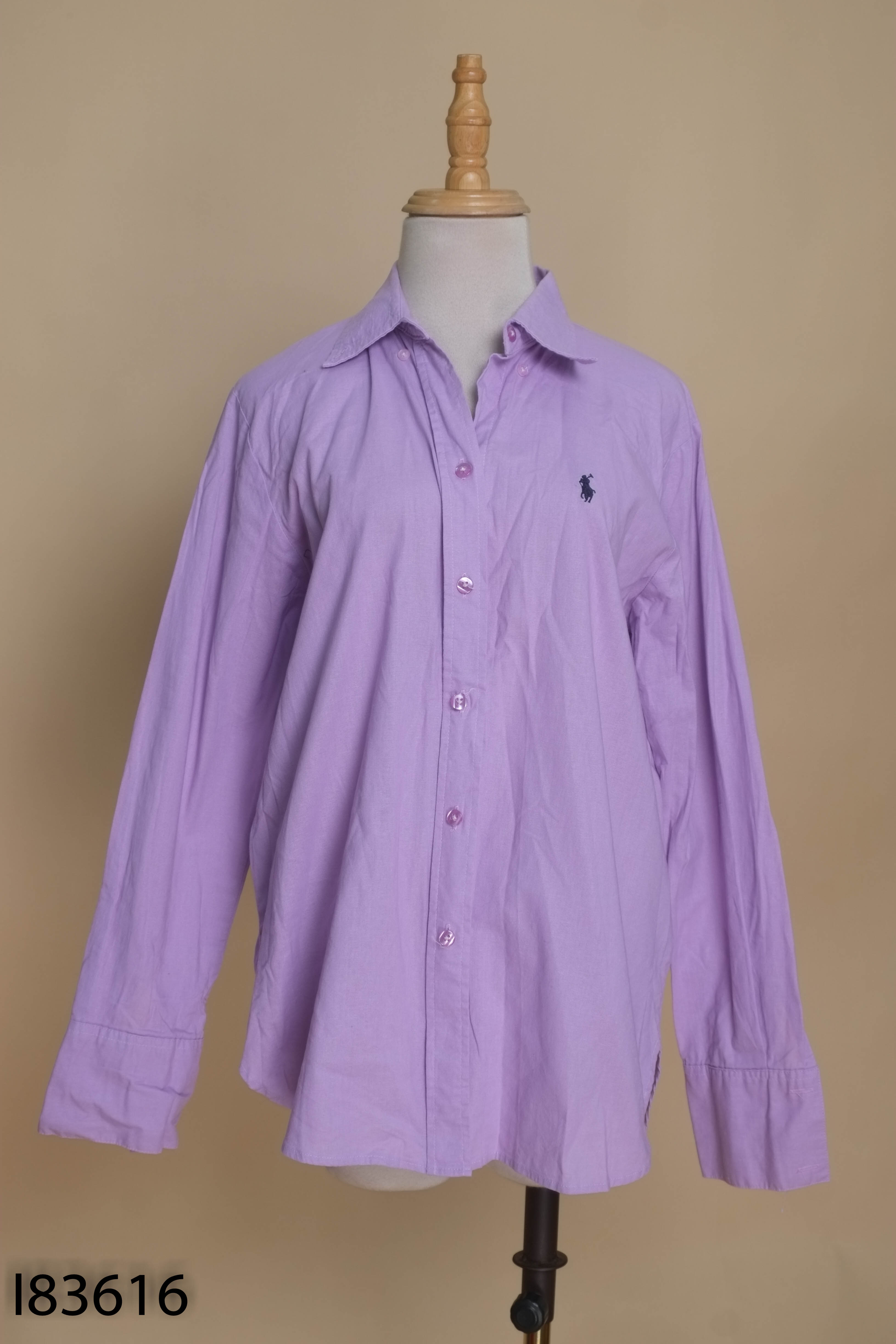 Áo sơ mi linen tím thêu ngựa