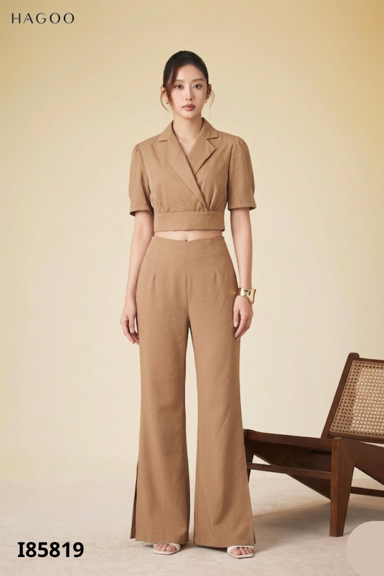 Set áo + quần dài nâu