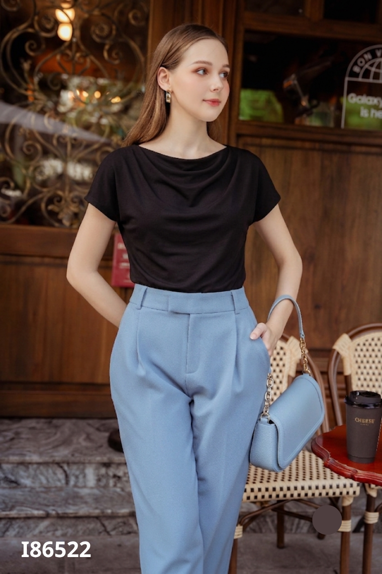 Áo be LA STUDIO cổ dúm