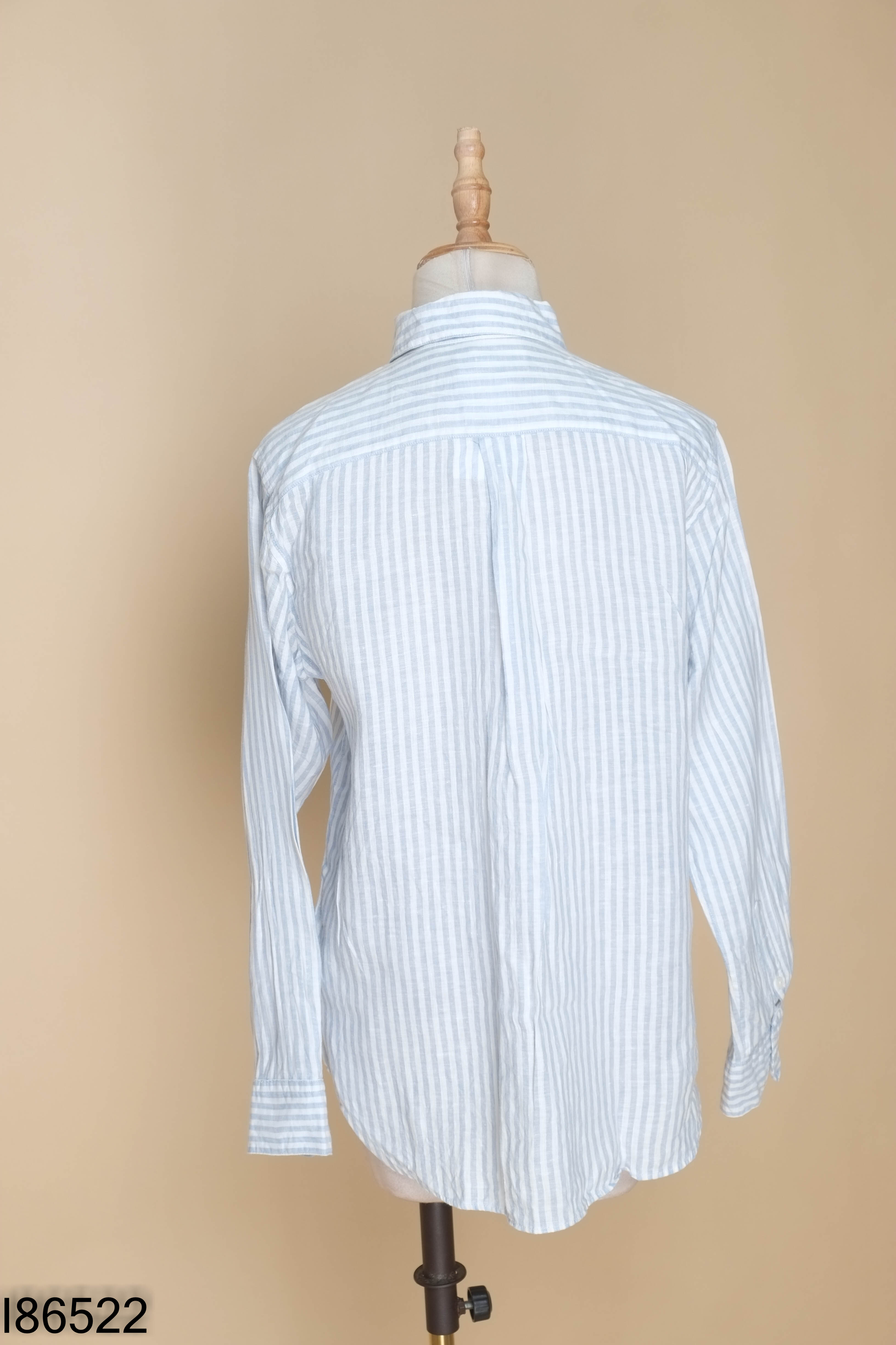Áo sơ mi linen UNIQLO xanh sọc