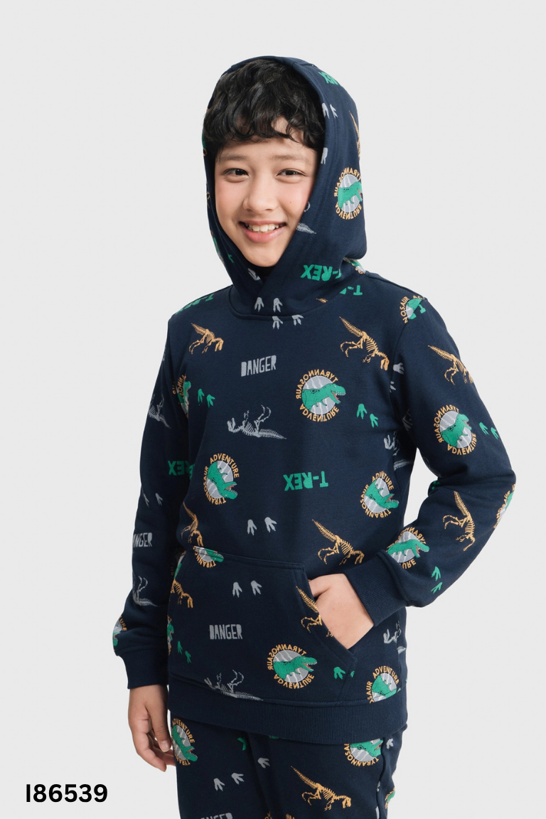 Áo hoodie xanh CANIFA họa tiết KIDS