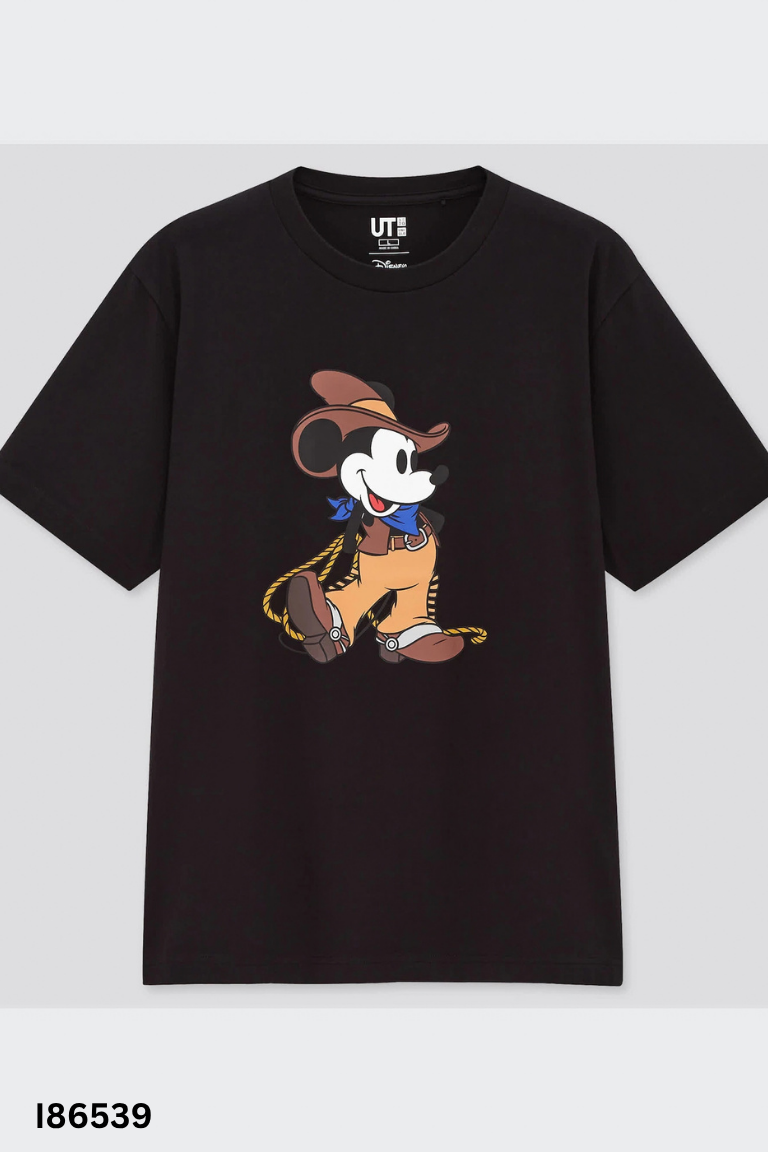 Áo thun đen UNIQLO họa tiết in mickey