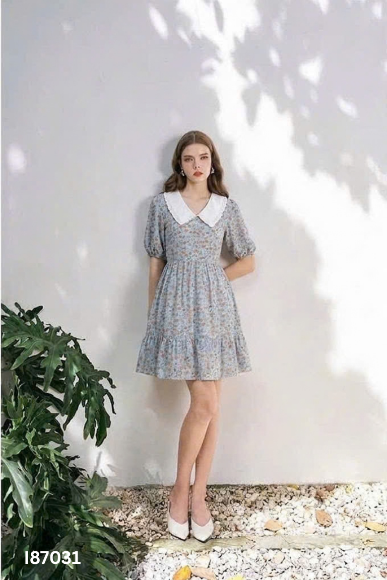Váy ADORE DRESS xanh họa tiết