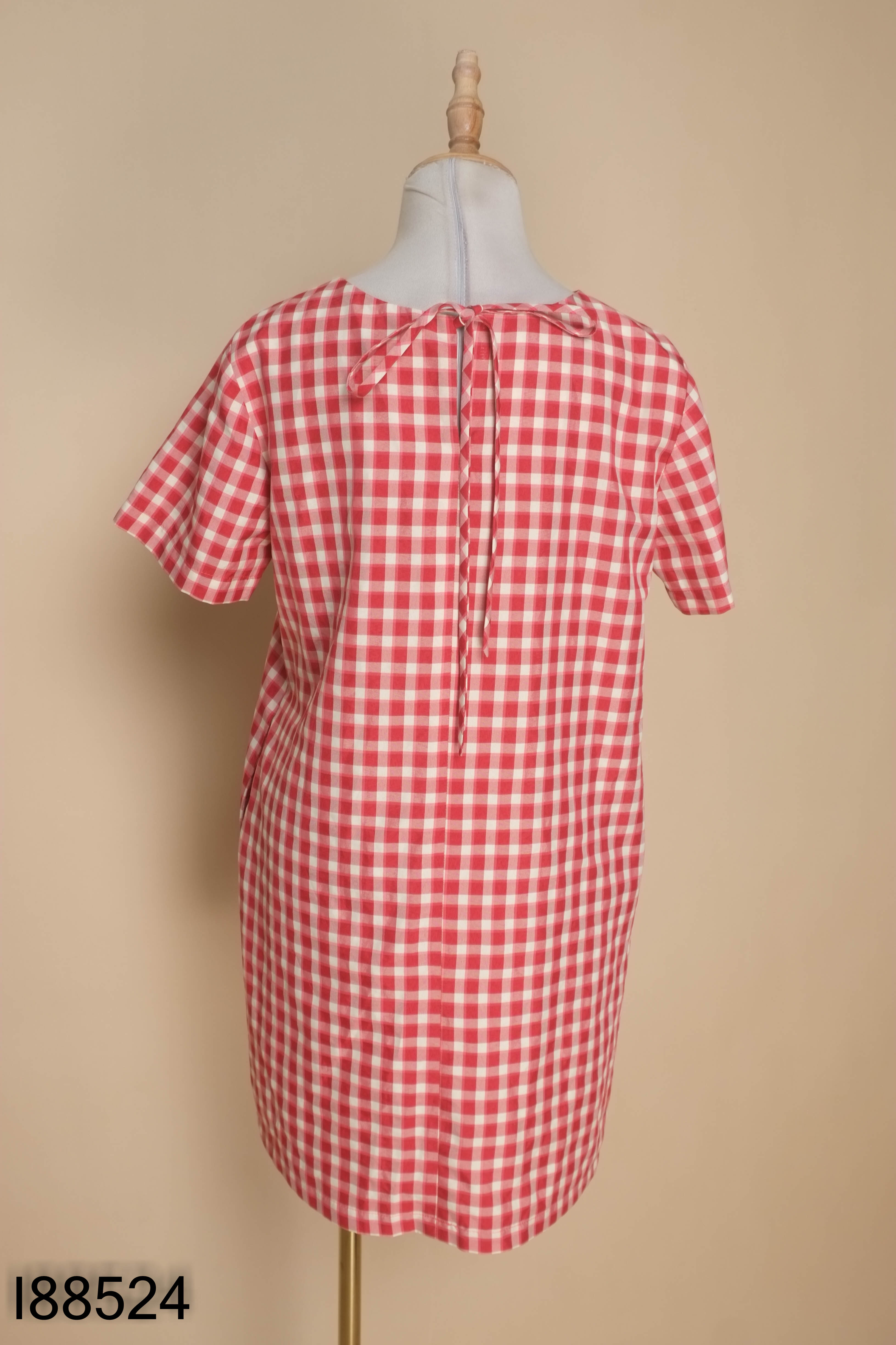 Váy TÍT ELEGANT đỏ kẻ caro be