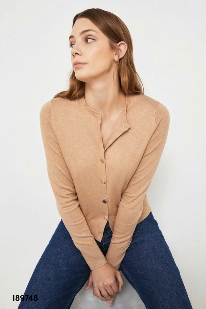 Cardigan nâu mỏng WAREHOUSE