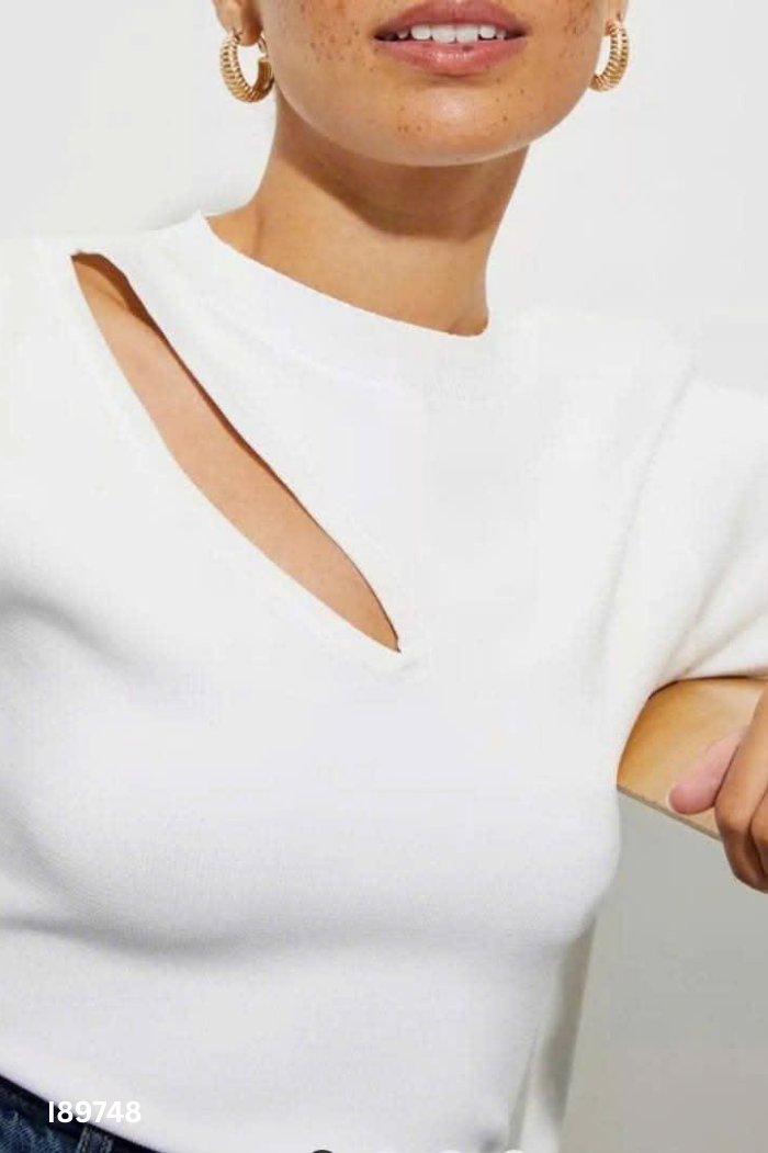 Áo len trắng mỏng cut out DOROTHY PERKINS