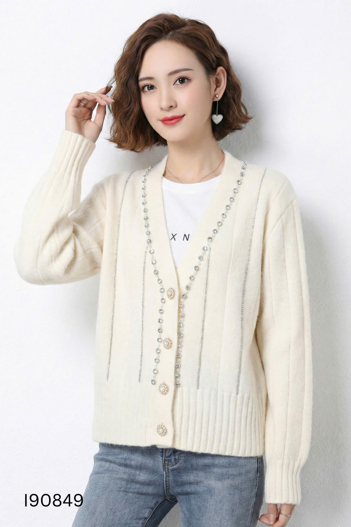 Cardigan be đính hạt
