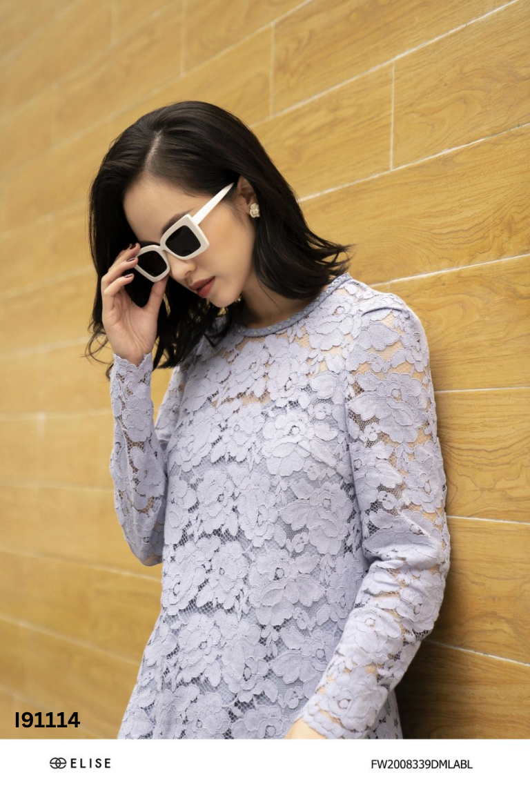 Váy ELISE ren xanh đính hạt