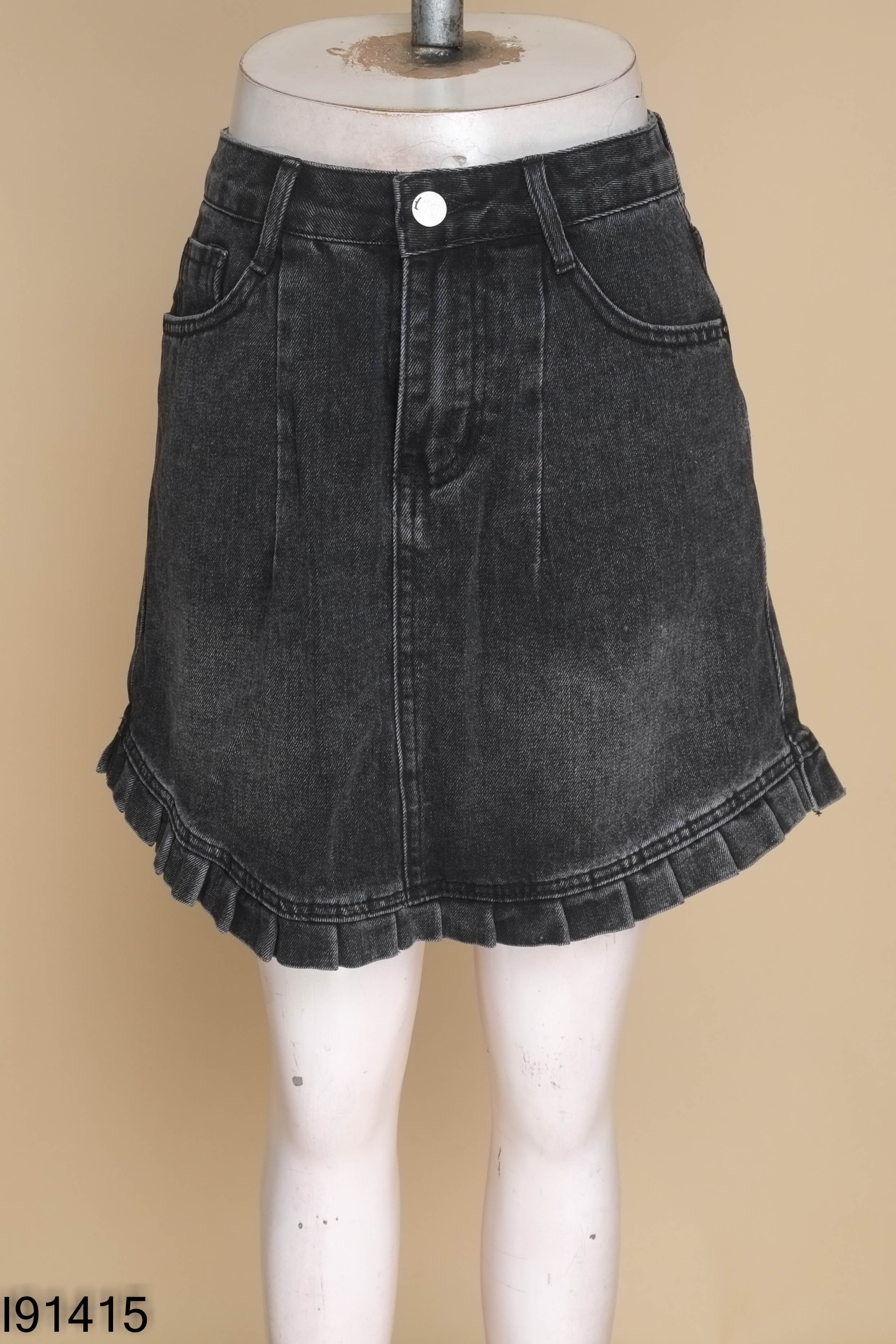 Chân váy jeans xám đen