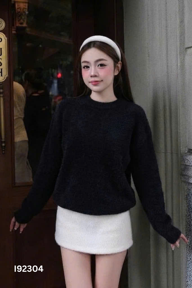 Áo len đen trơn